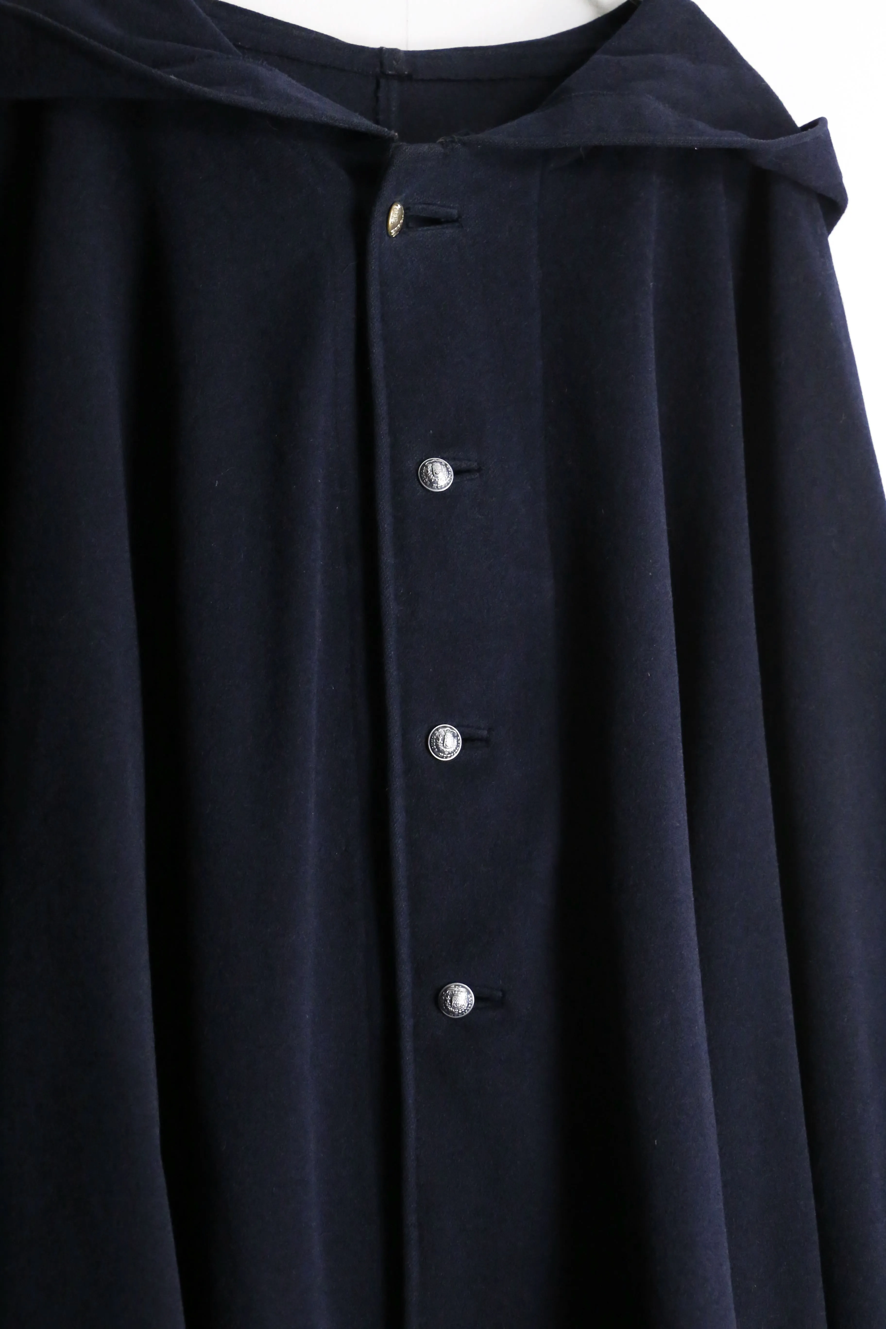 navy color hooded poncho coat