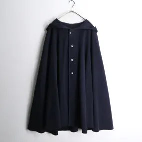 navy color hooded poncho coat