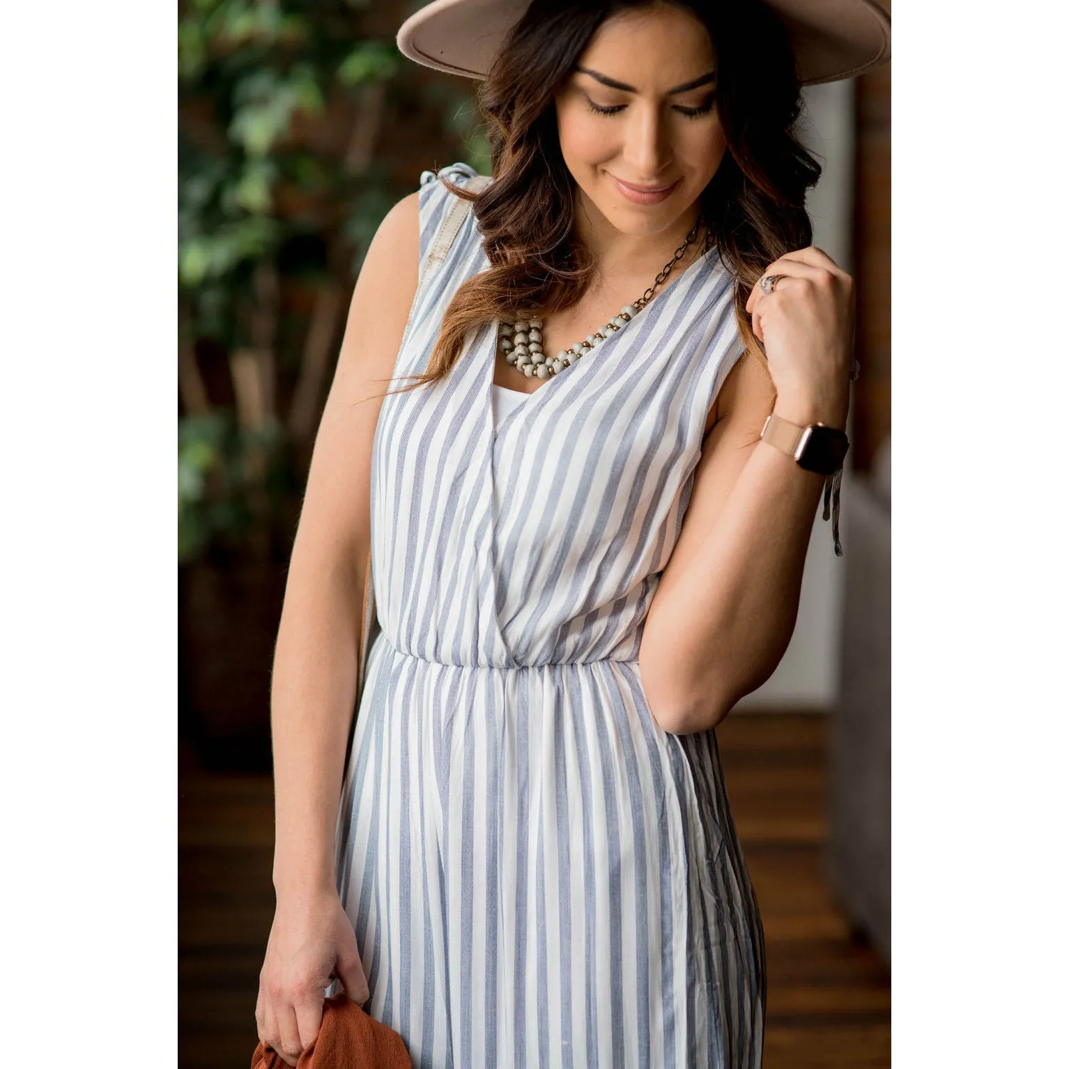 Navy Striped Jumpsuit