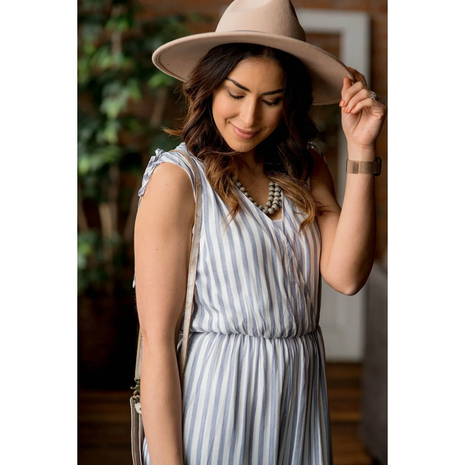 Navy Striped Jumpsuit