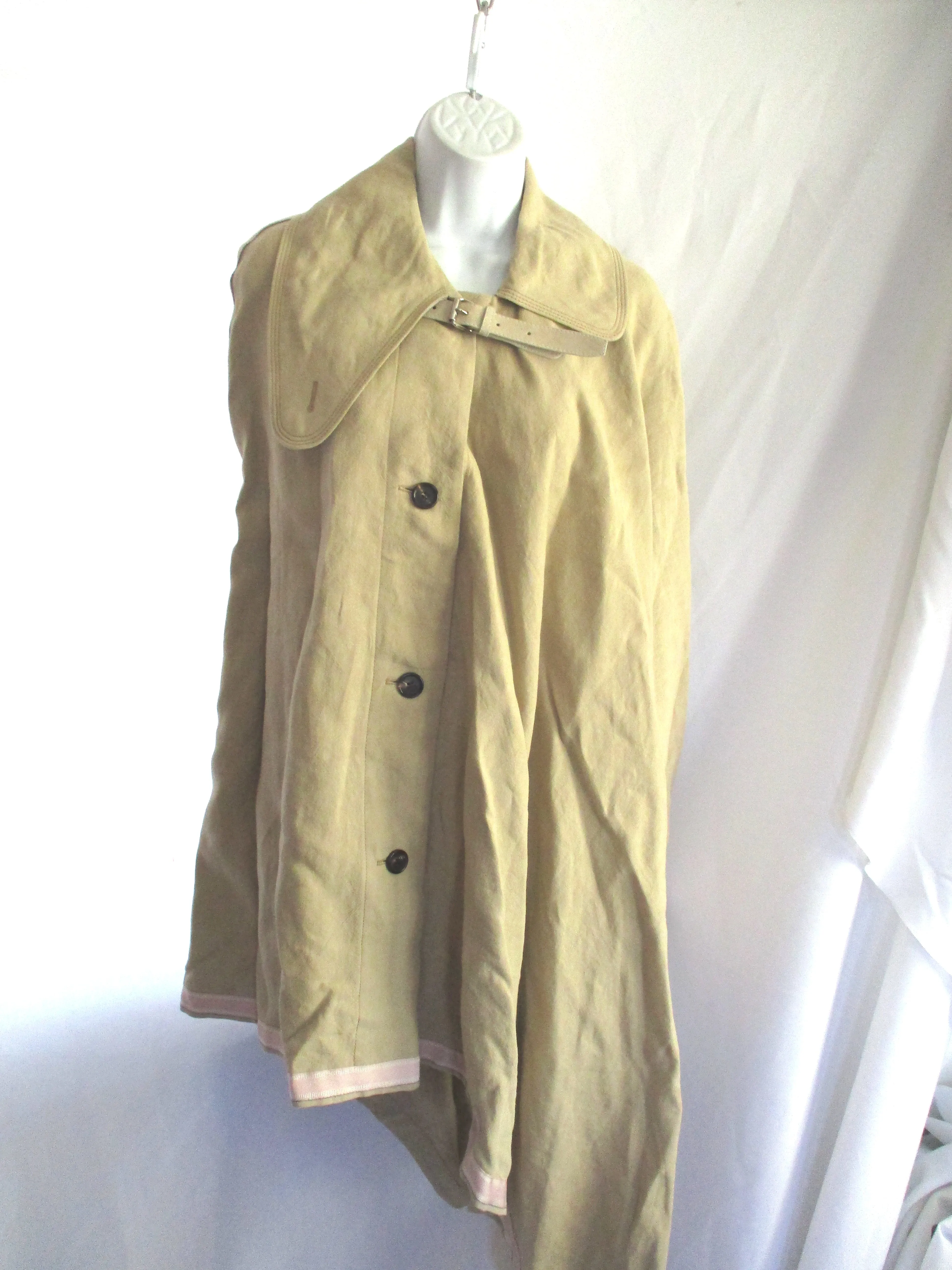 New CHLOE FRANCE PONCHO jacket coat S LIGHT GREEN KHAKI NWT Womens