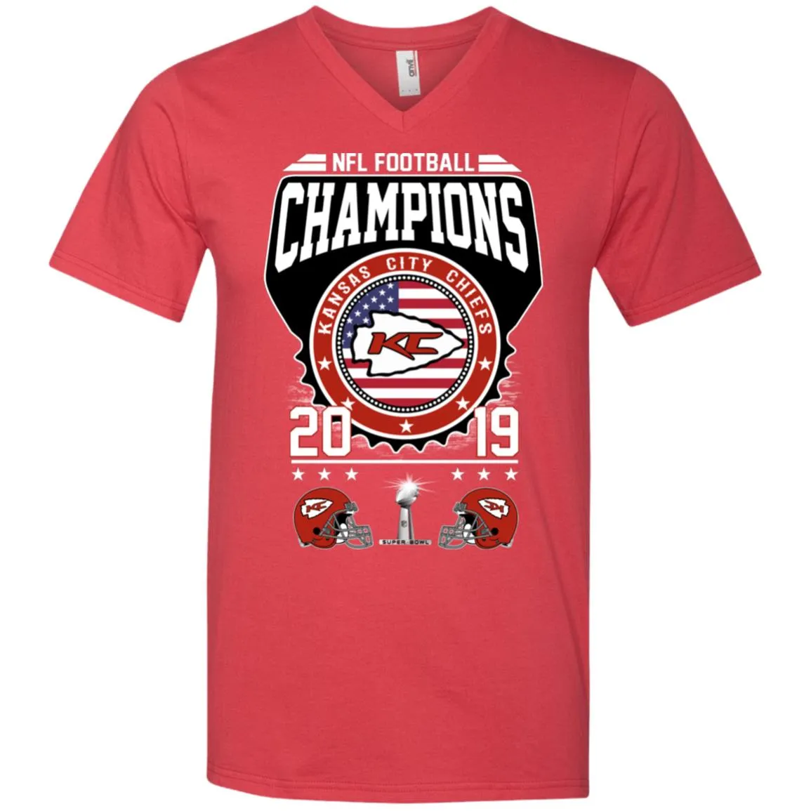 Nfl – Football Champions Kansas City Chiefs Super Bowl 2019 Men V-Neck T-Shirt