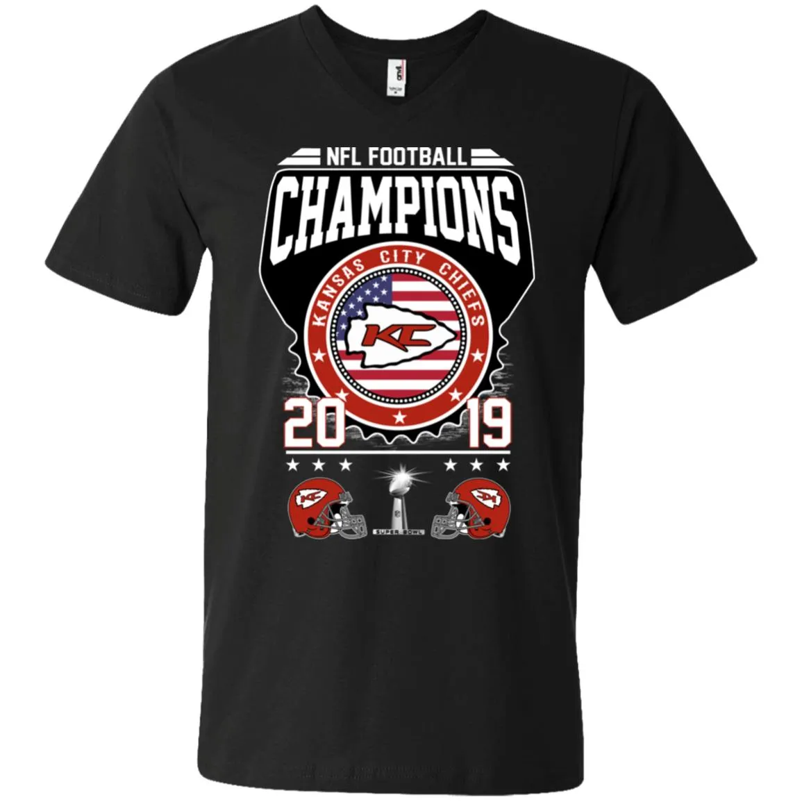 Nfl – Football Champions Kansas City Chiefs Super Bowl 2019 Men V-Neck T-Shirt