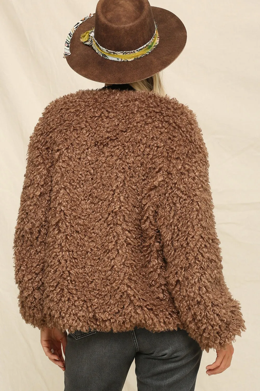 Open Front Fuzzy Jacket