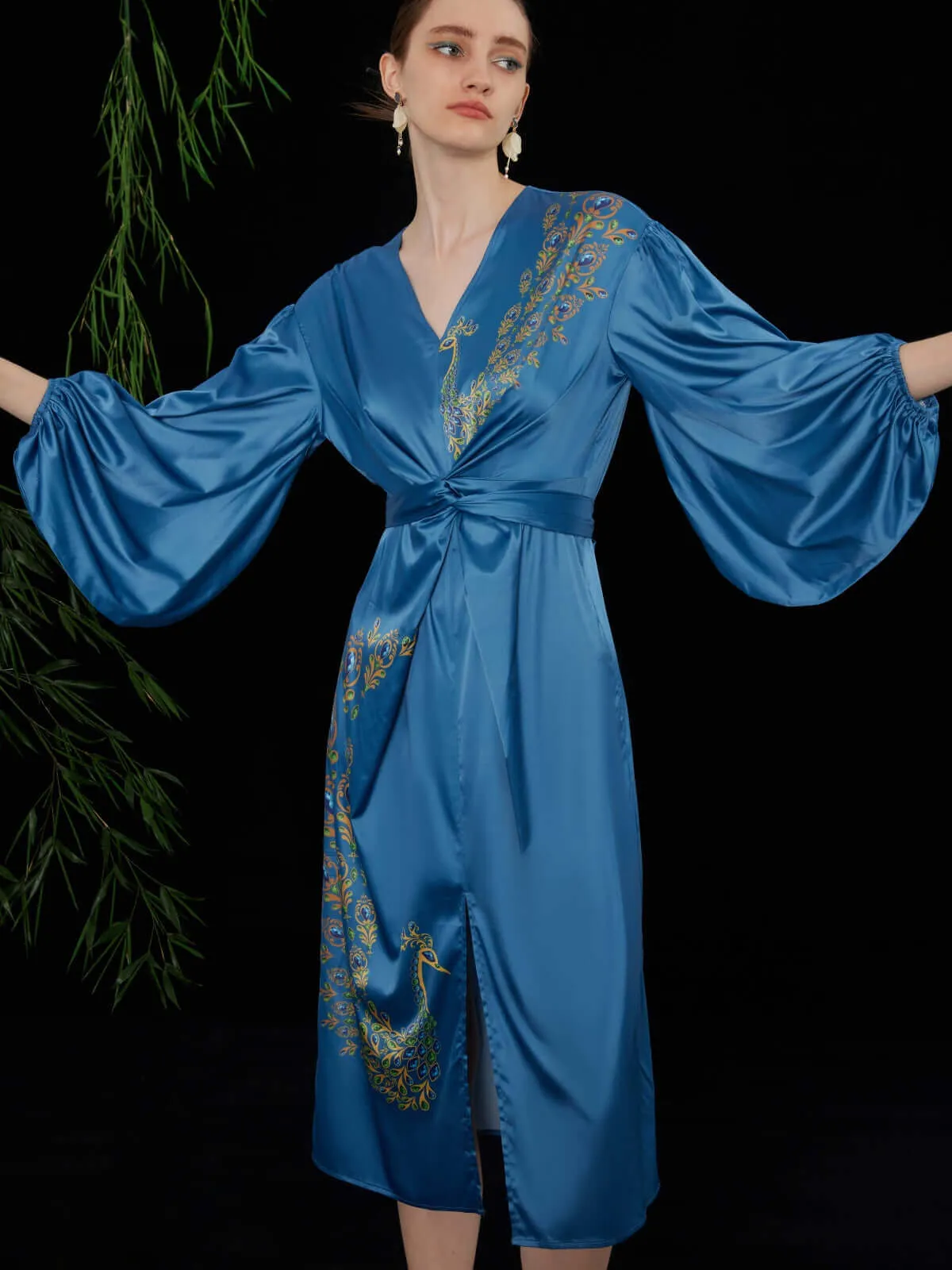 Oriental Peacock  Lantern Dress