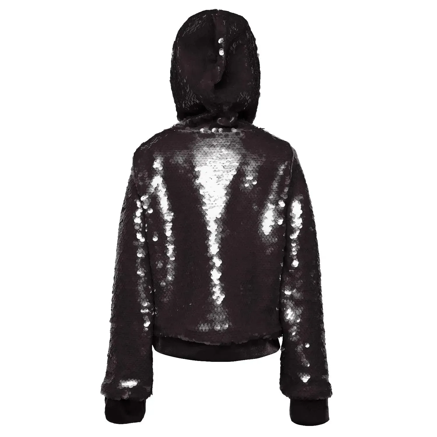 Oversized Sequin Hoodie with Velvet Lining