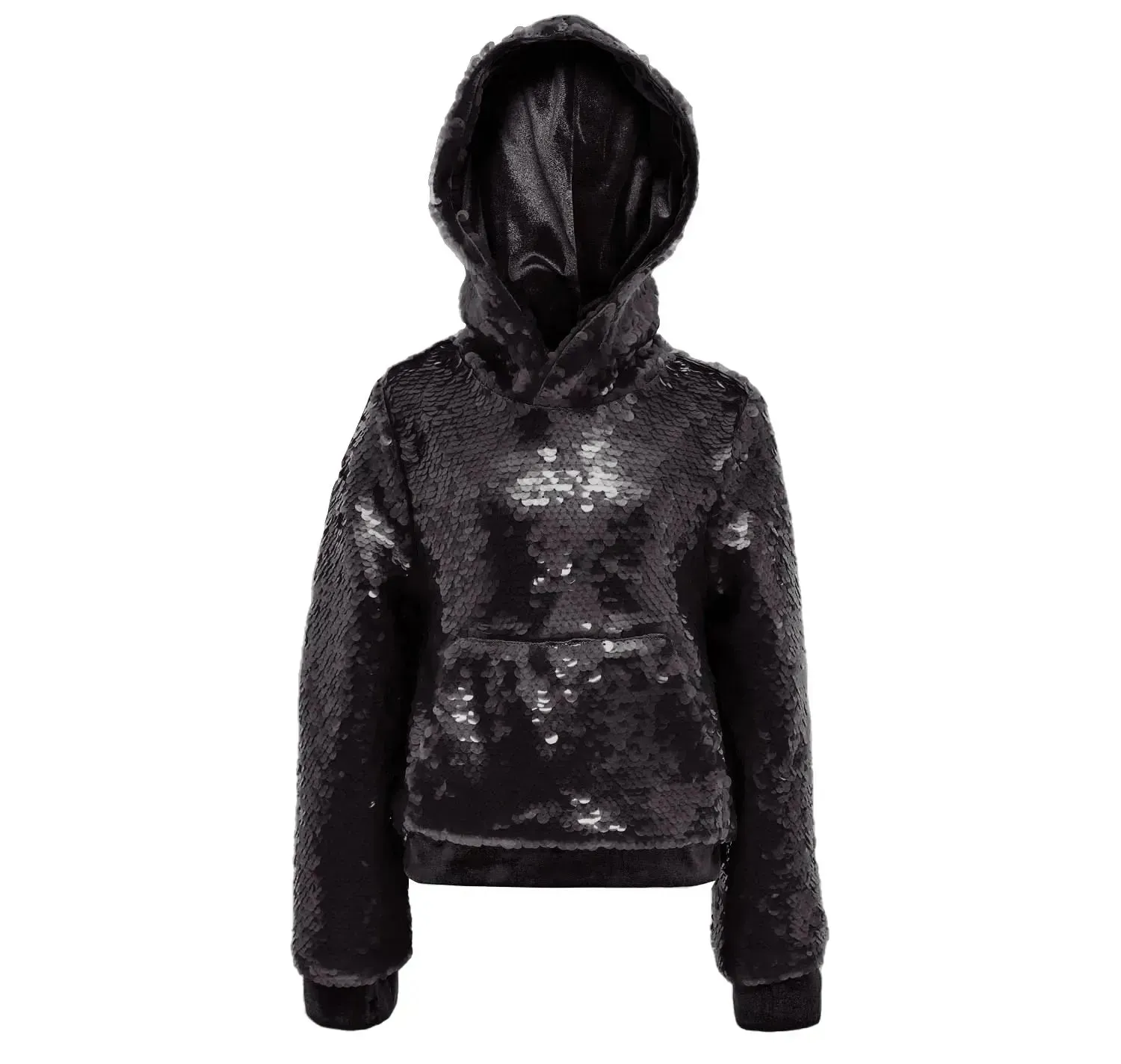 Oversized Sequin Hoodie with Velvet Lining