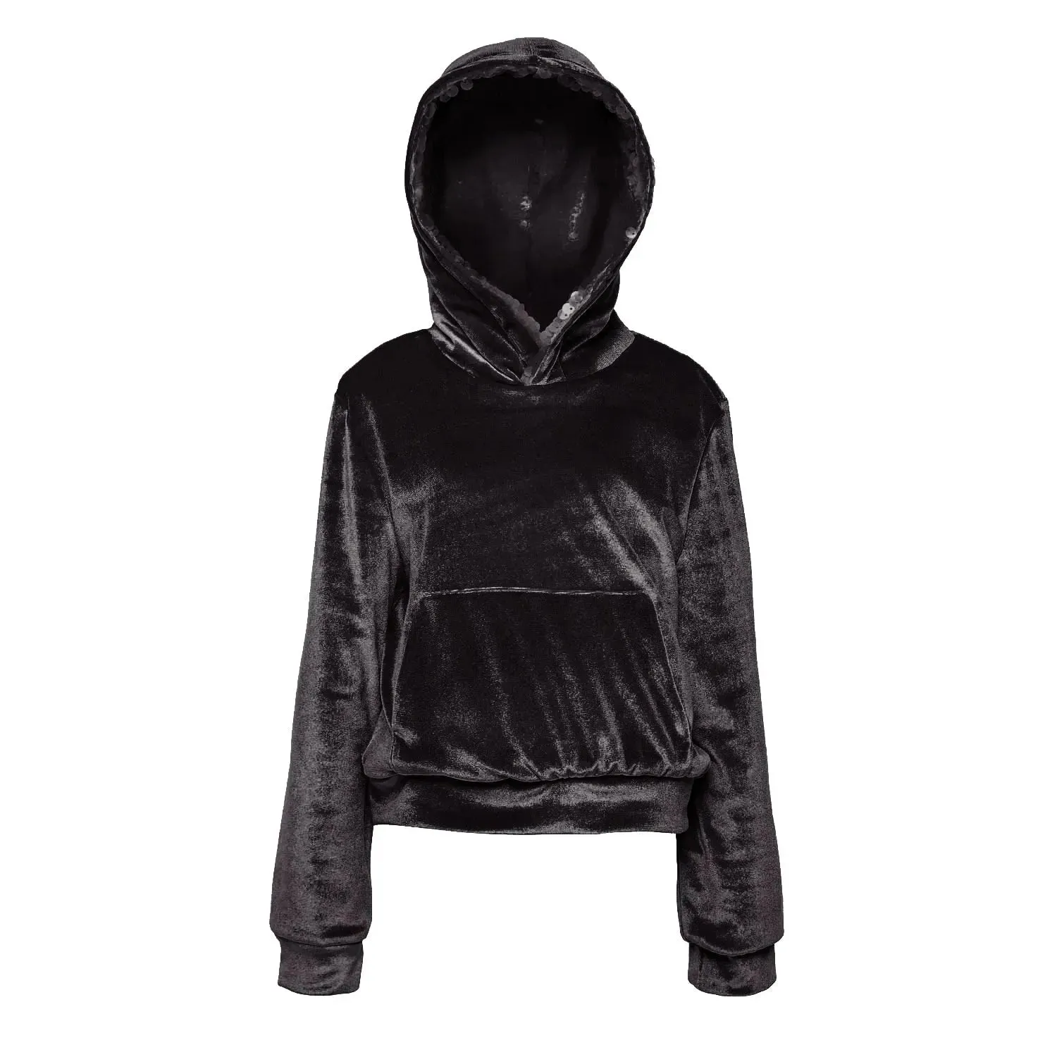 Oversized Sequin Hoodie with Velvet Lining