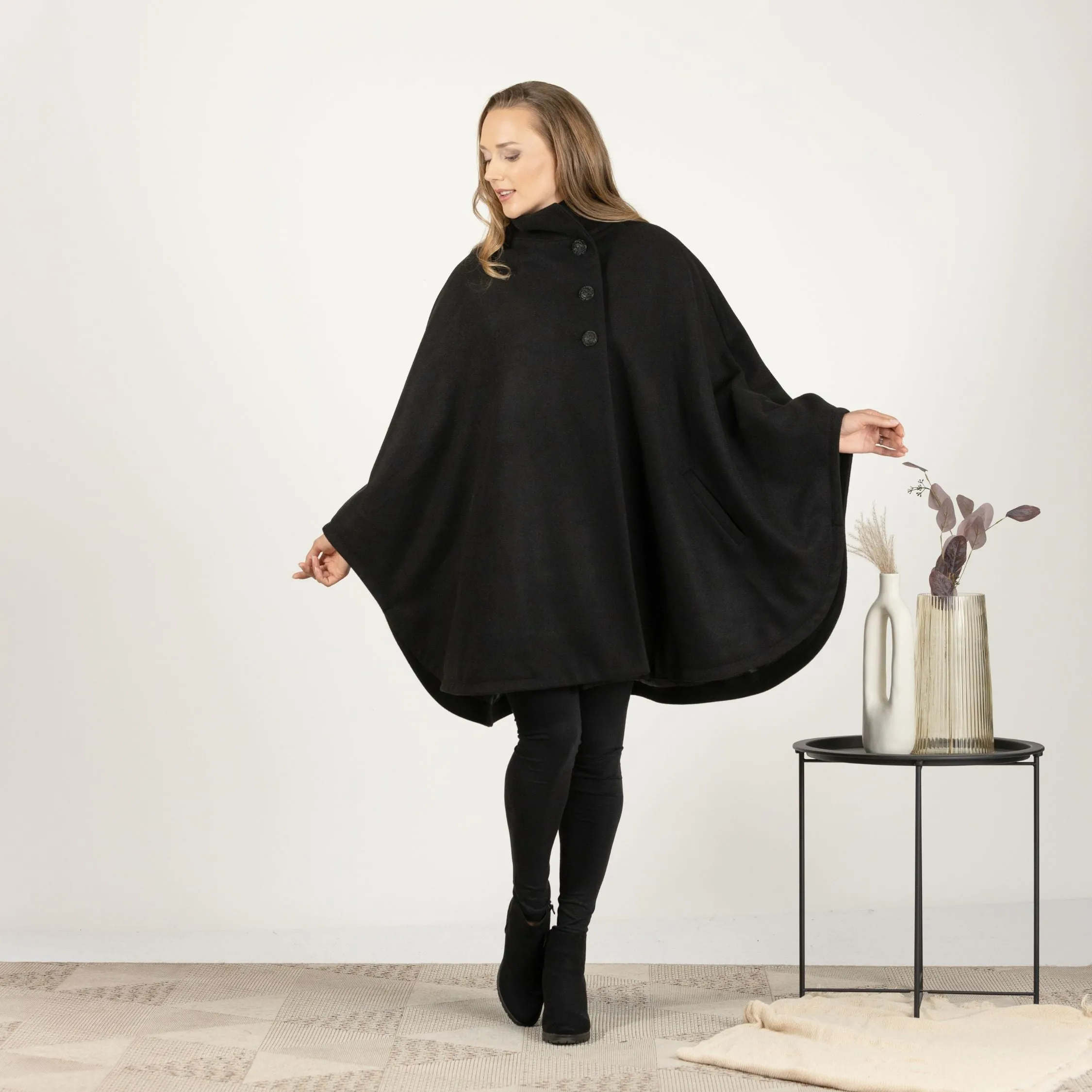 Oversized Wool Poncho Coat