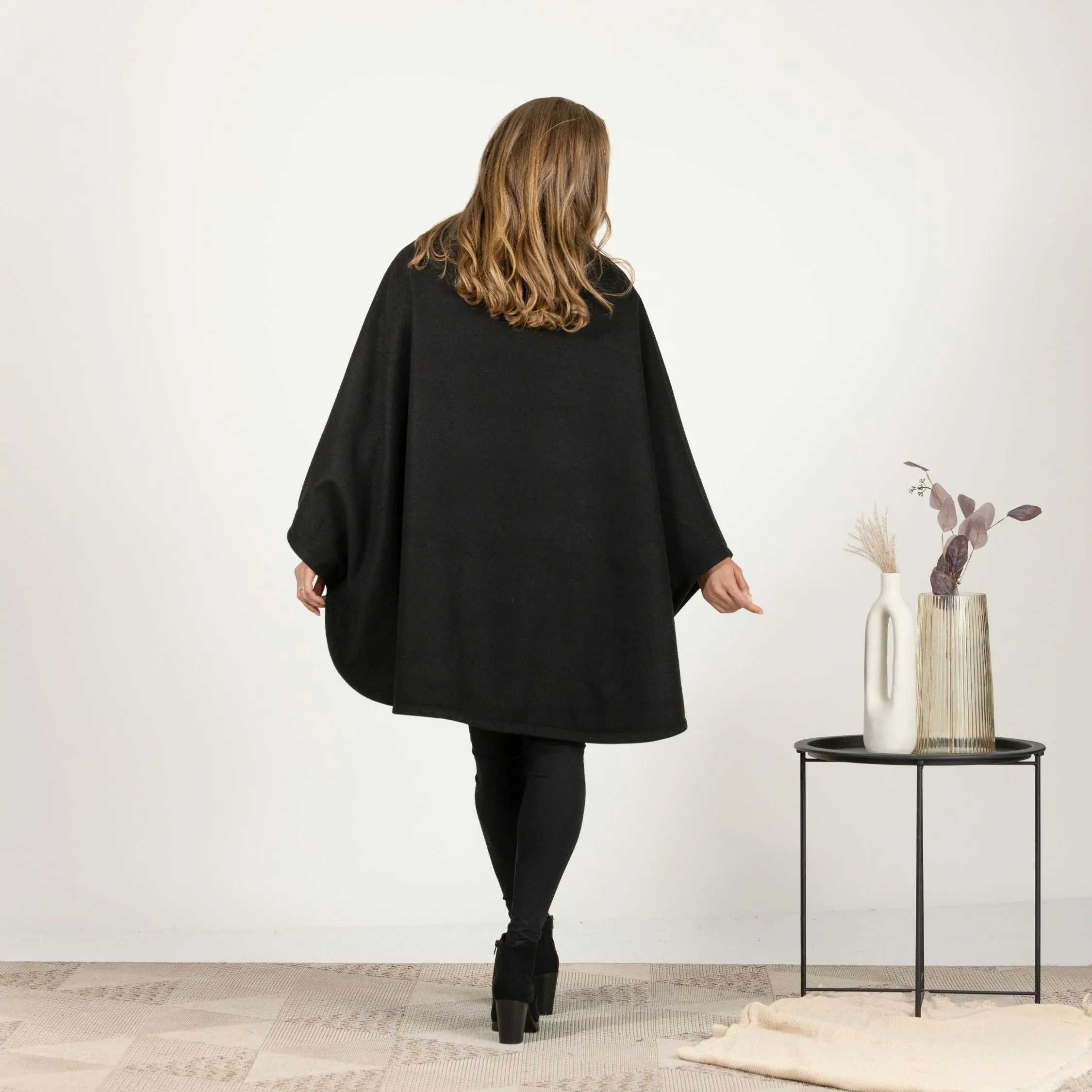 Oversized Wool Poncho Coat