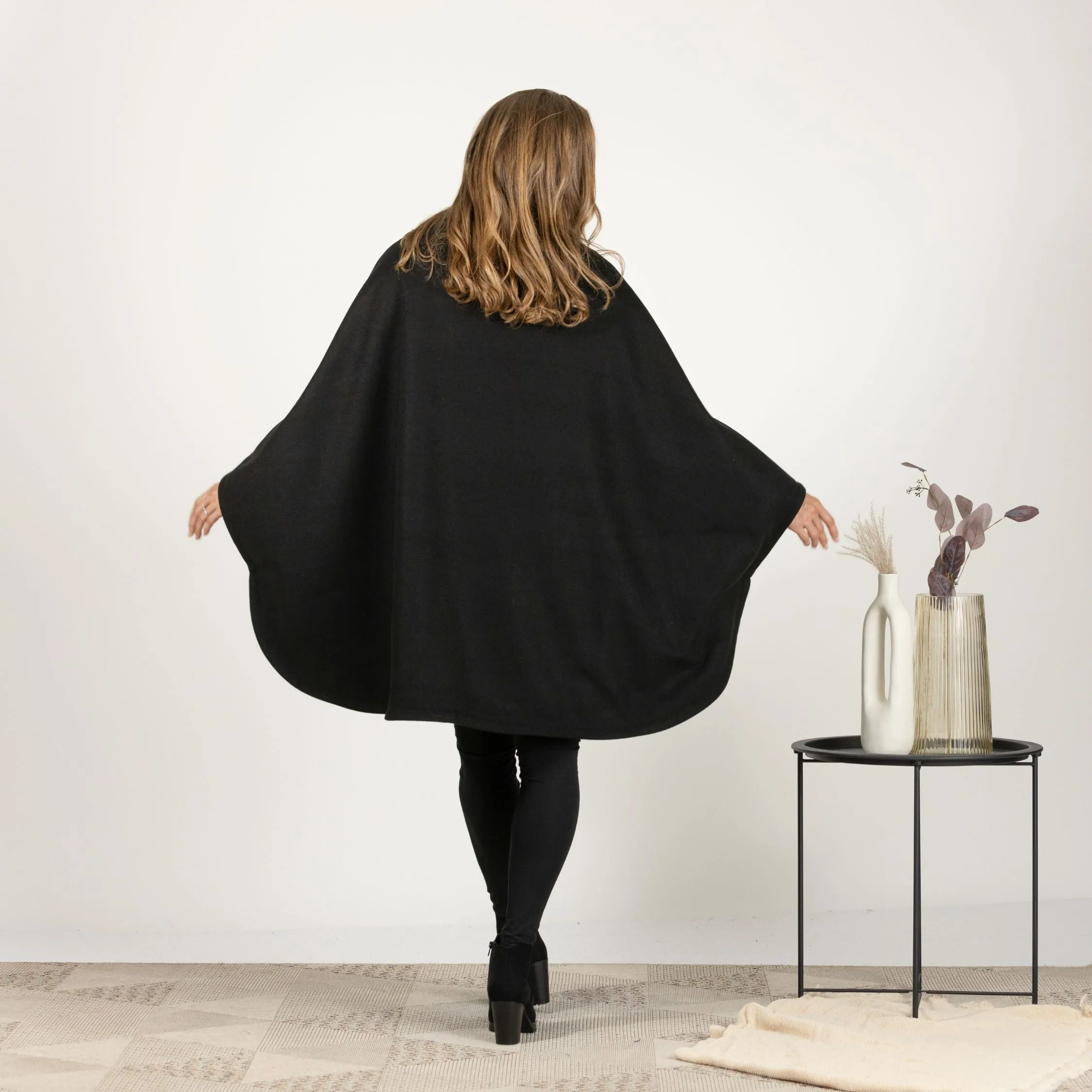 Oversized Wool Poncho Coat