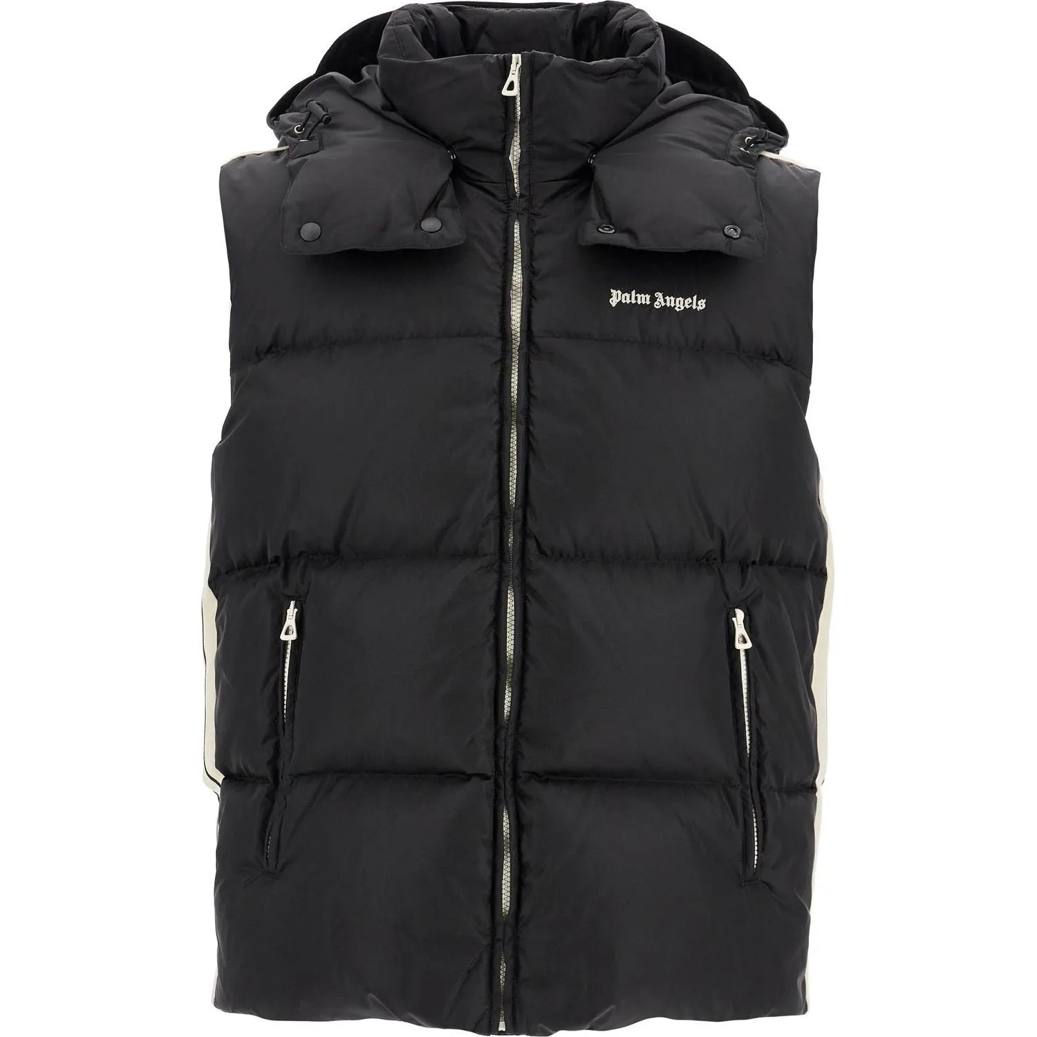 Palm Angels sleeveless down jacket with contrasting