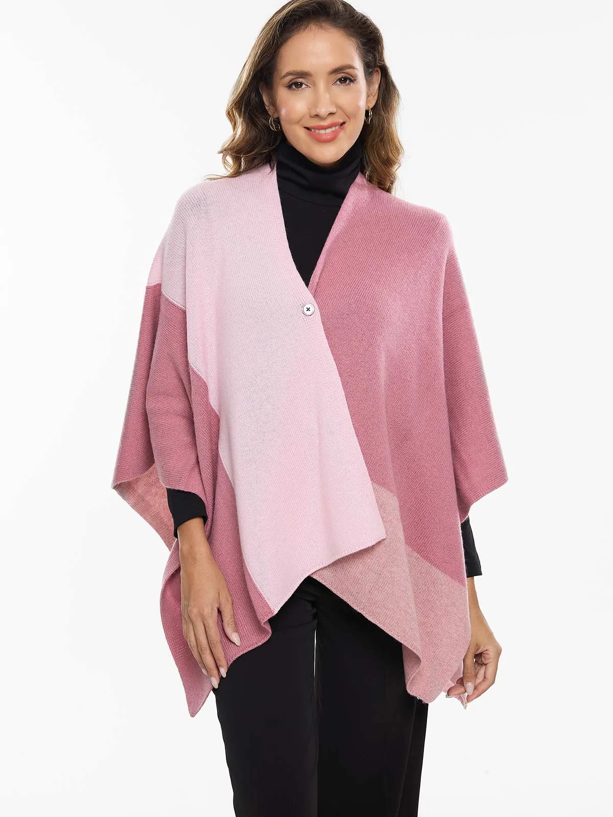 Pink Luxe Button Cape