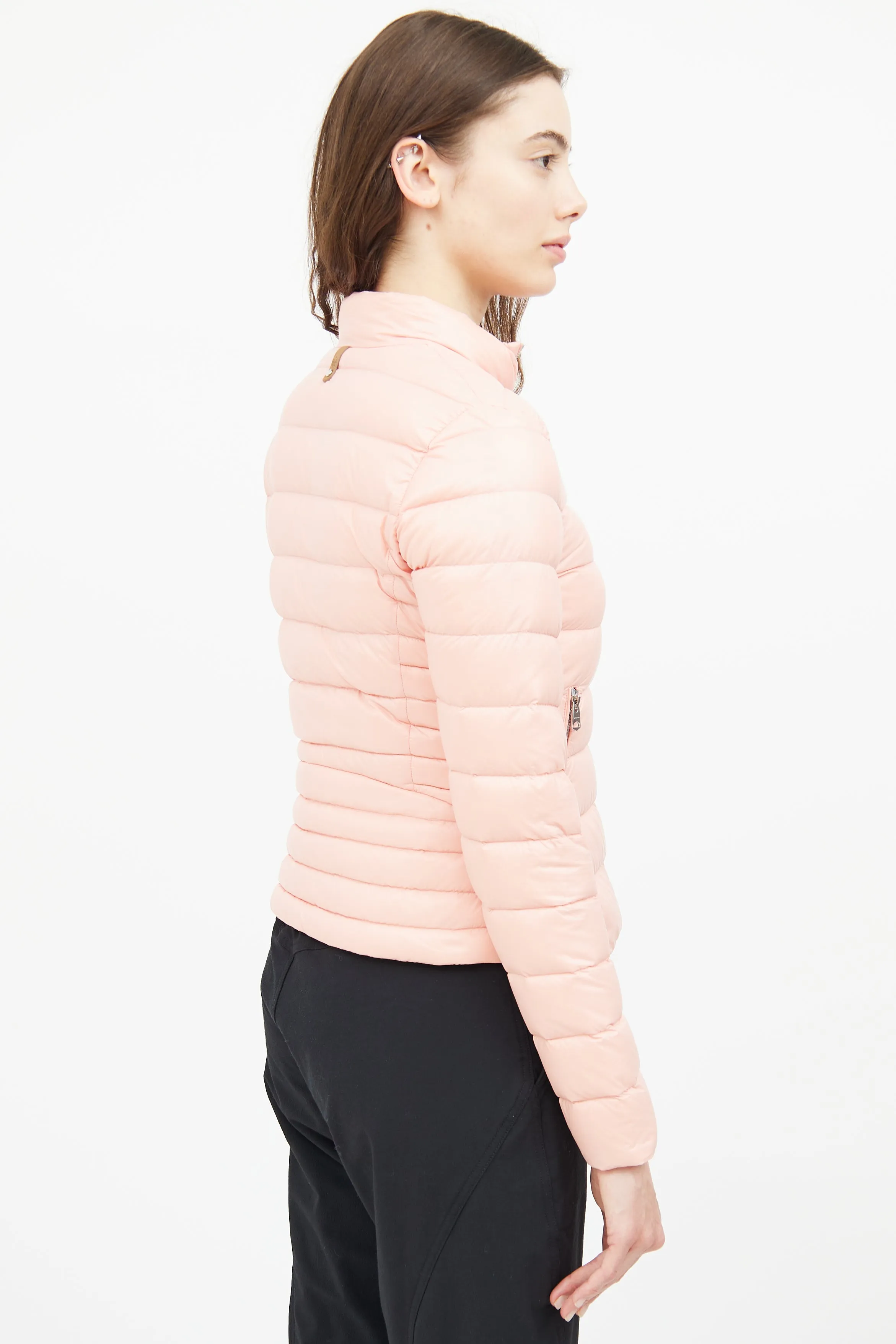 Pink Stand Collar Down Jacket