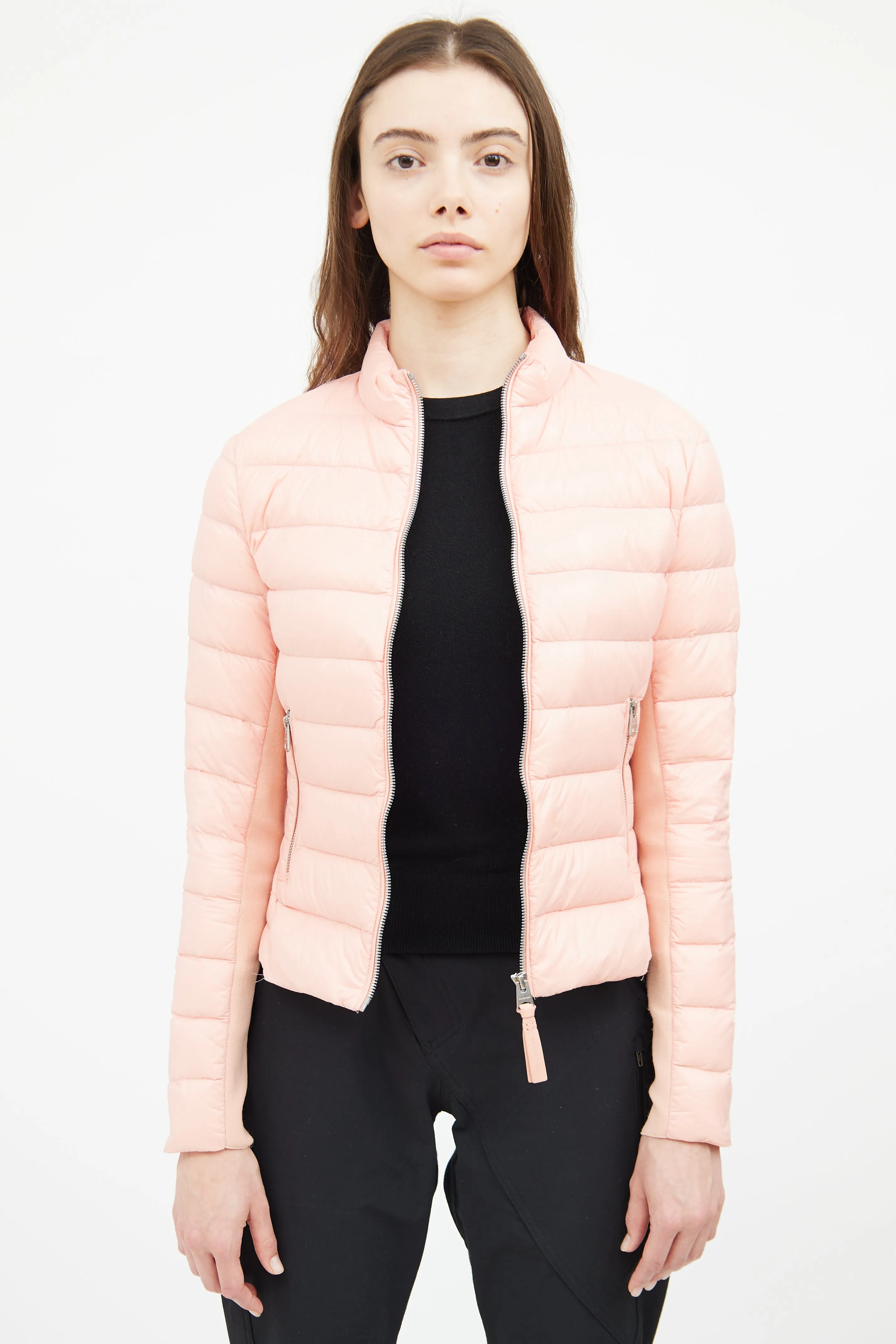 Pink Stand Collar Down Jacket