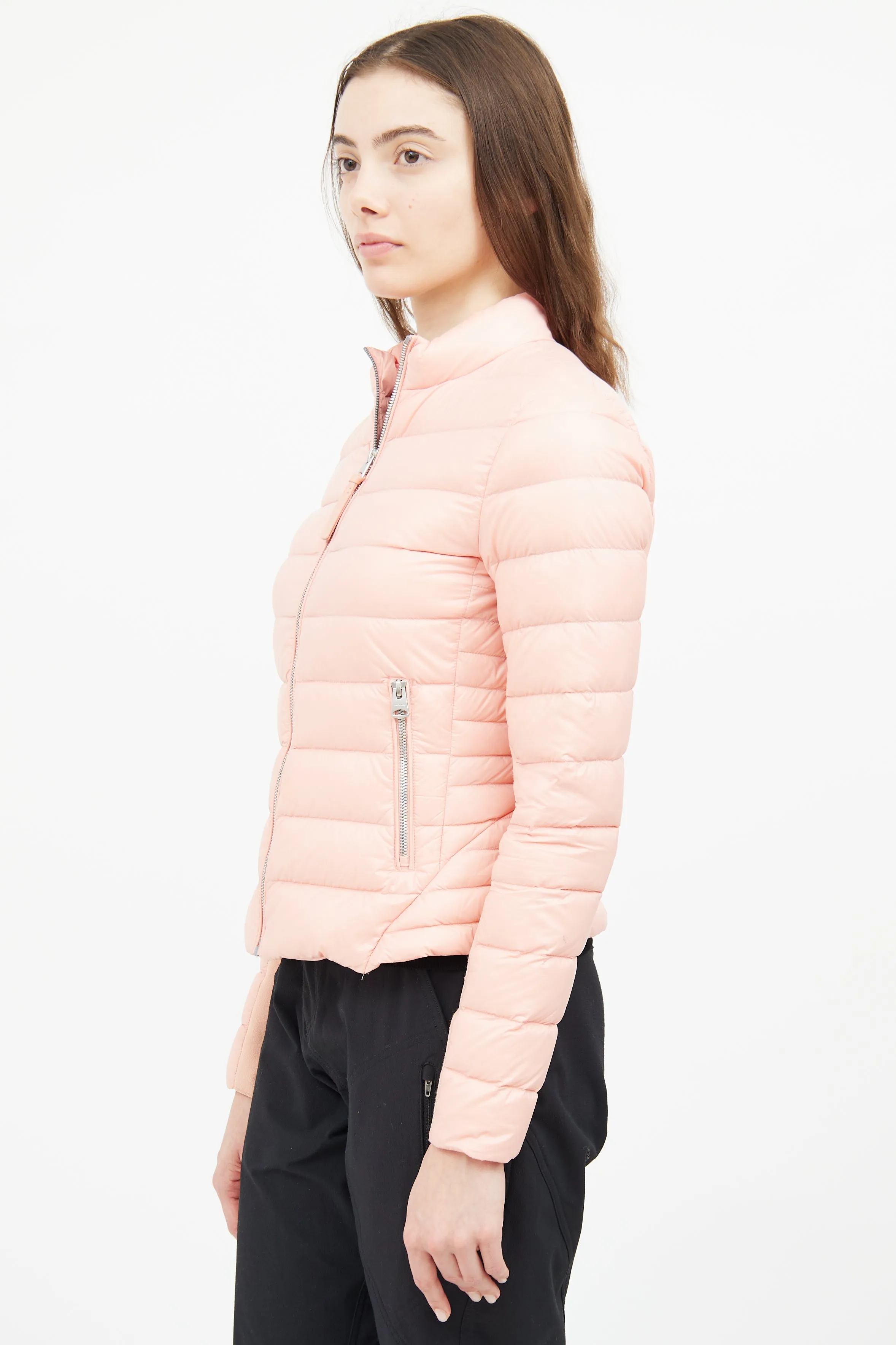 Pink Stand Collar Down Jacket