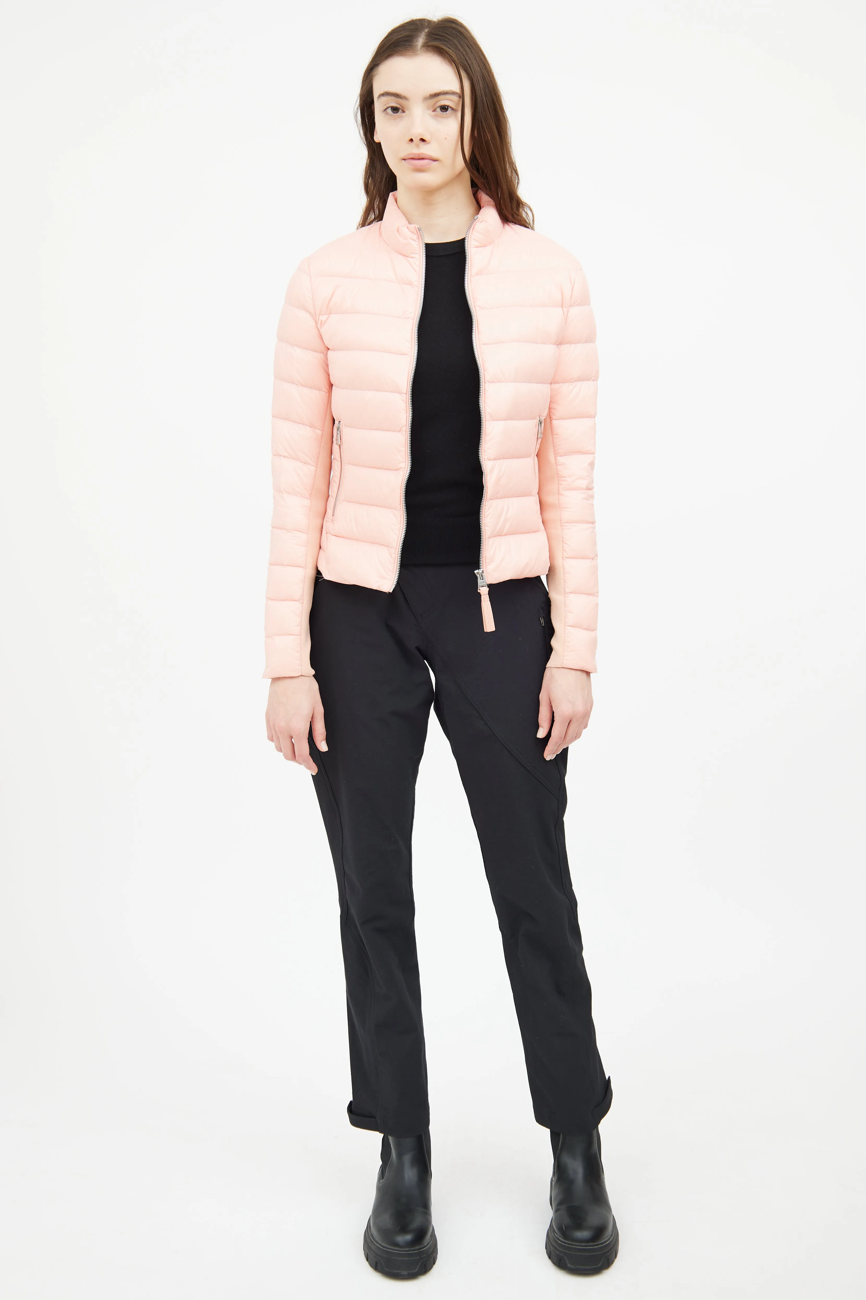 Pink Stand Collar Down Jacket