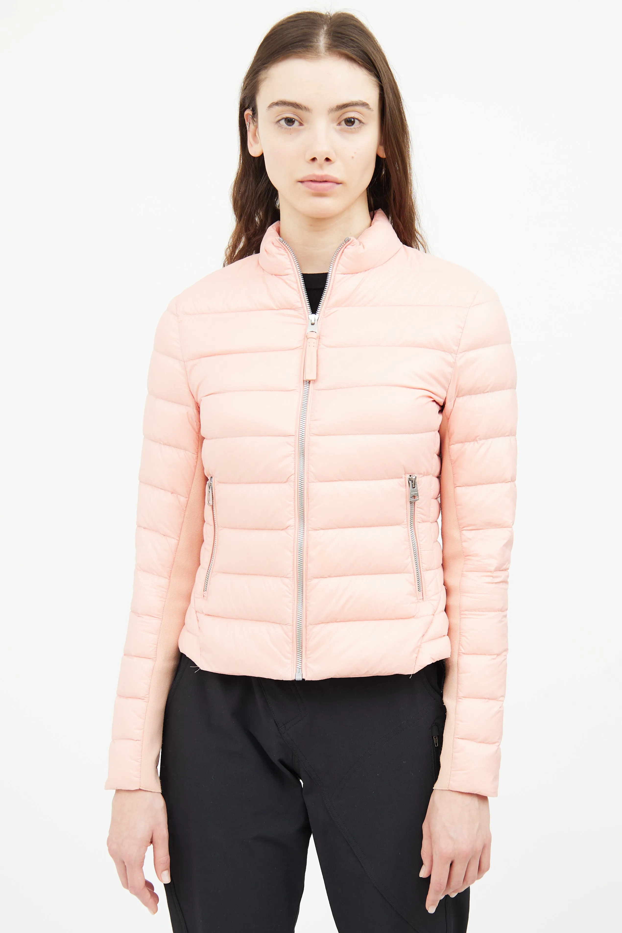 Pink Stand Collar Down Jacket