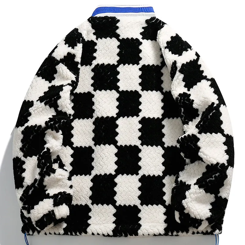 PopFlying Fleece Winter Coat Checkerboard