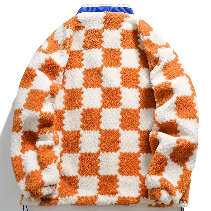 PopFlying Fleece Winter Coat Checkerboard