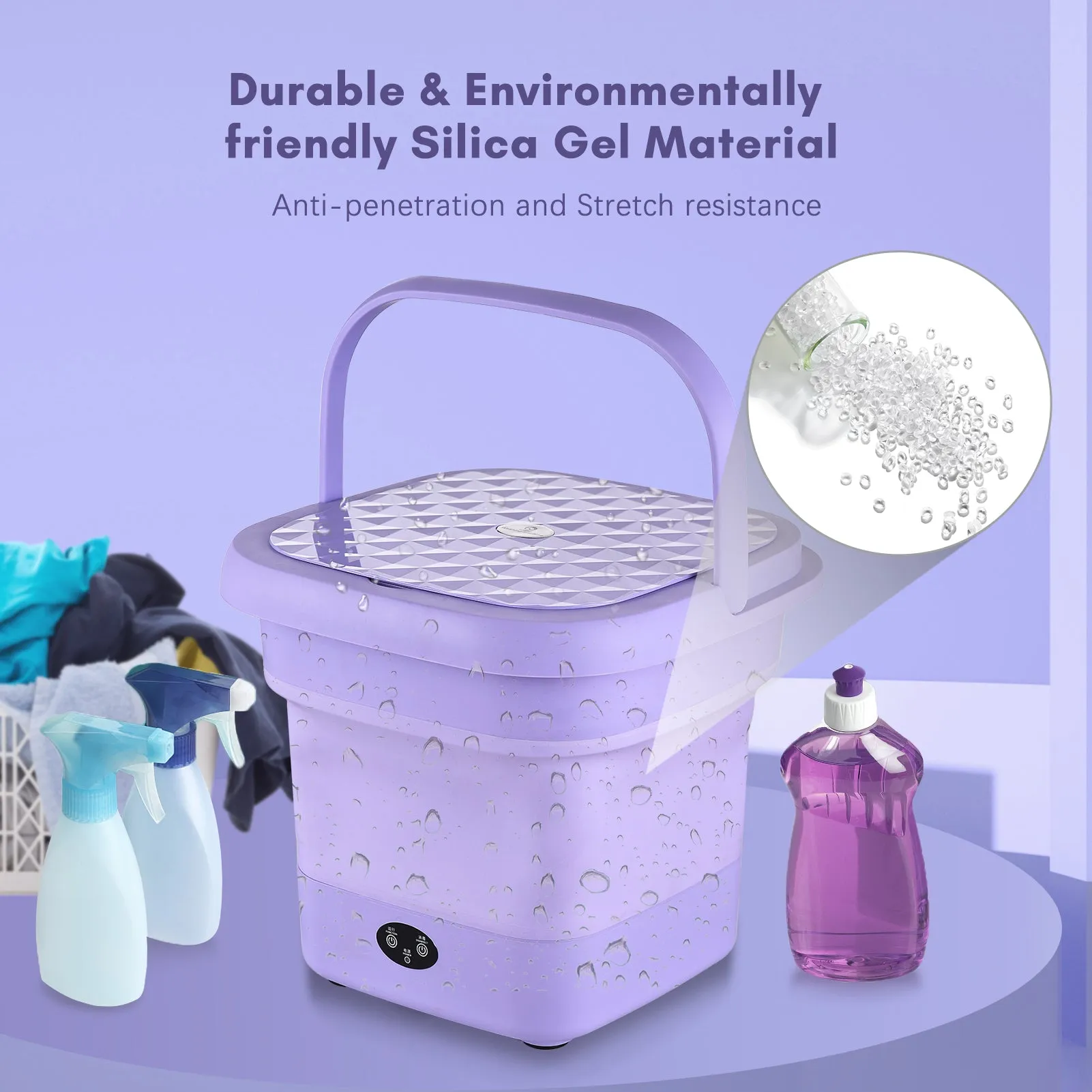 Portable Folding Washing Machine for Clothes Socks Underwear