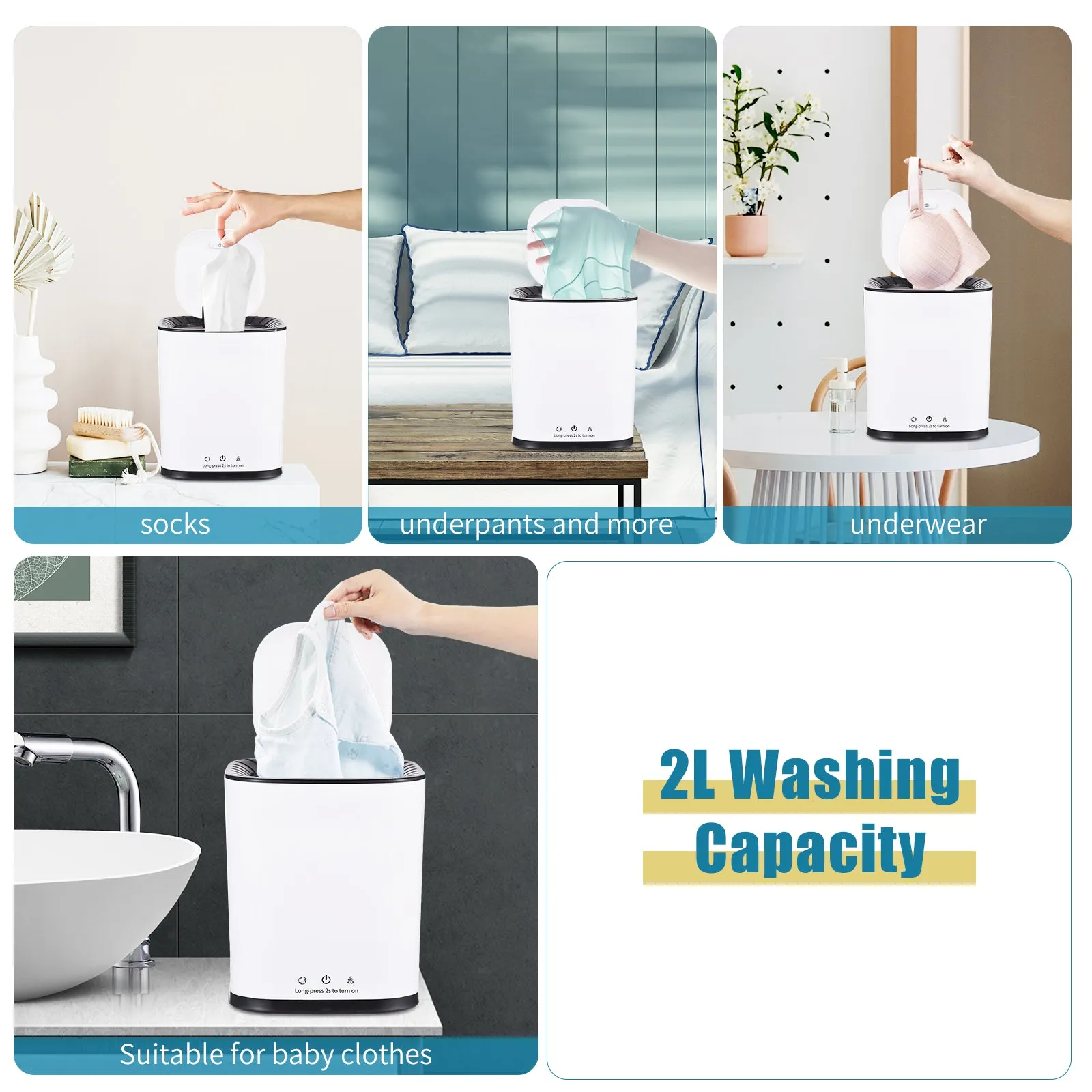 Portable Washing Machine for Underwear 2L Capacity