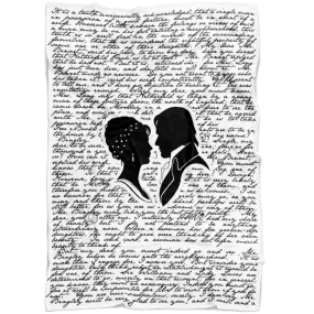 Pride and Prejudice White Book Page Fleece Blanket