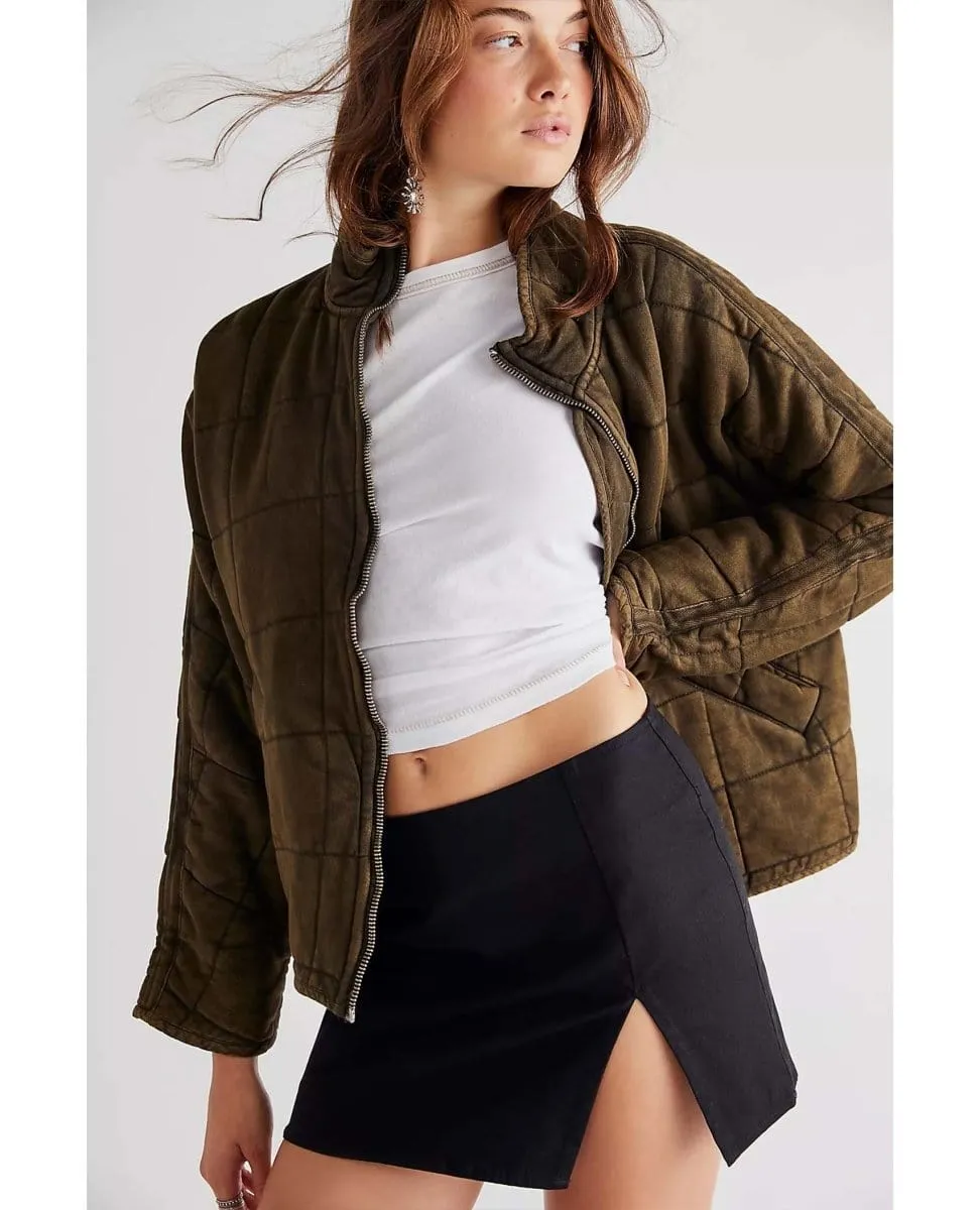 Quilted Dolman Jacket Dusted Military