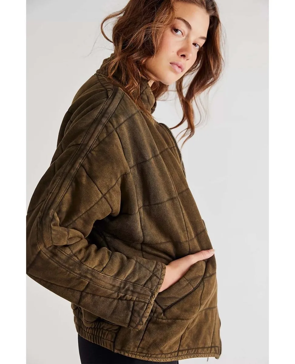 Quilted Dolman Jacket Dusted Military