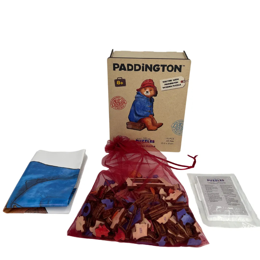 "Waiting With Paddington" A3 Wooden Puzzle