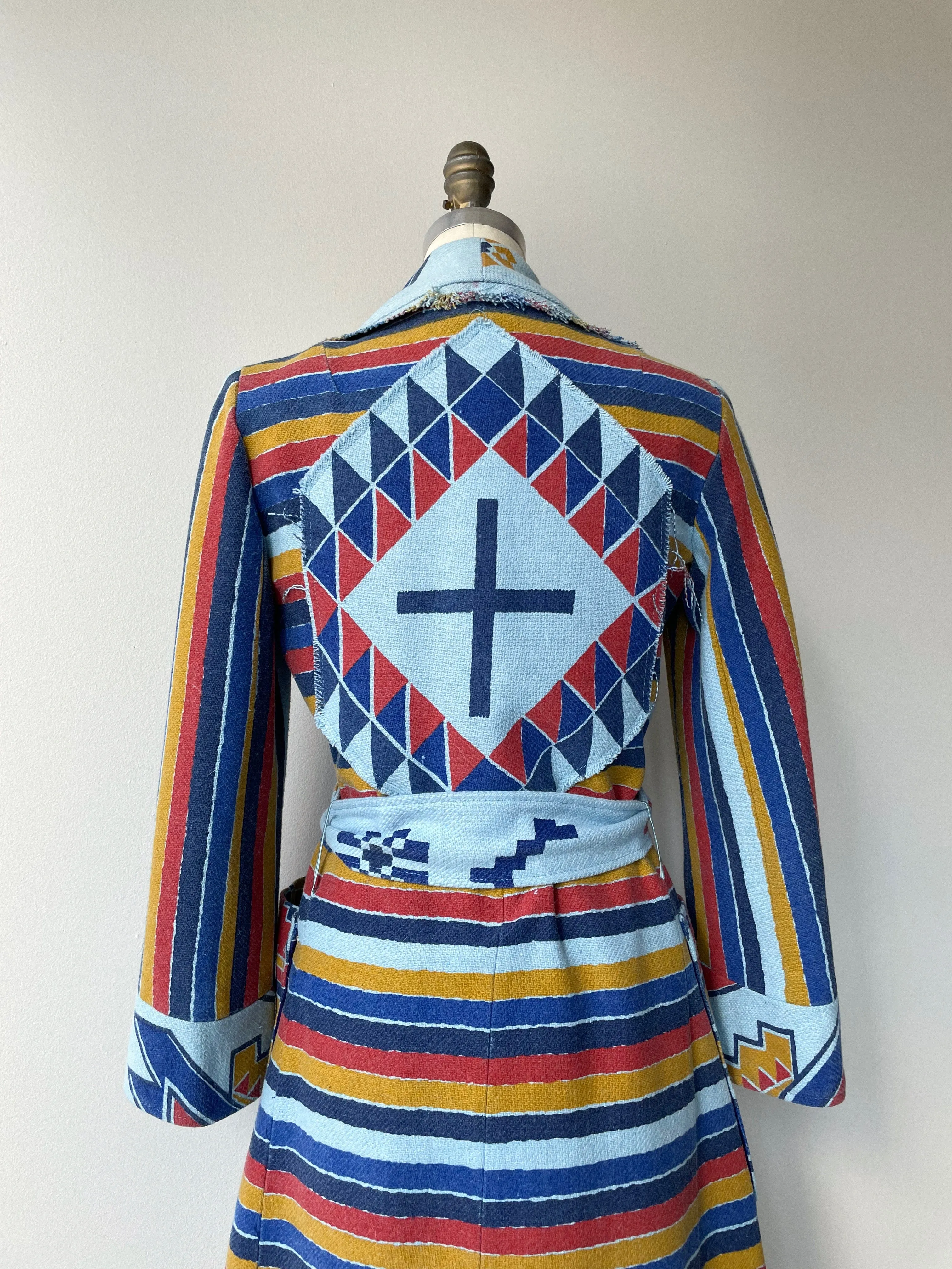 SALE | Vintage Serape Blanket Wrap Coat