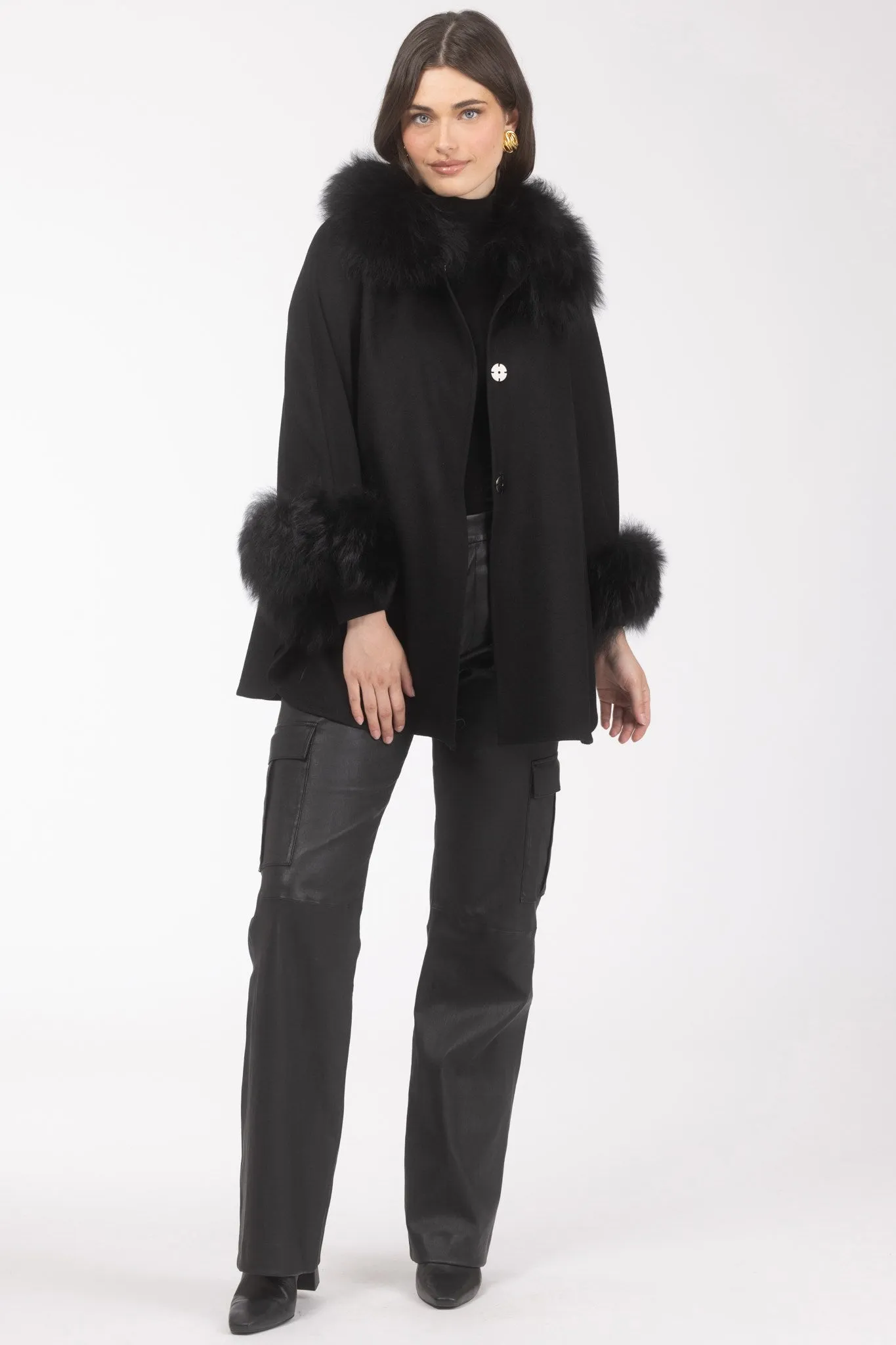 Select Wool Cape with Select Lamb Collar and Cuffs