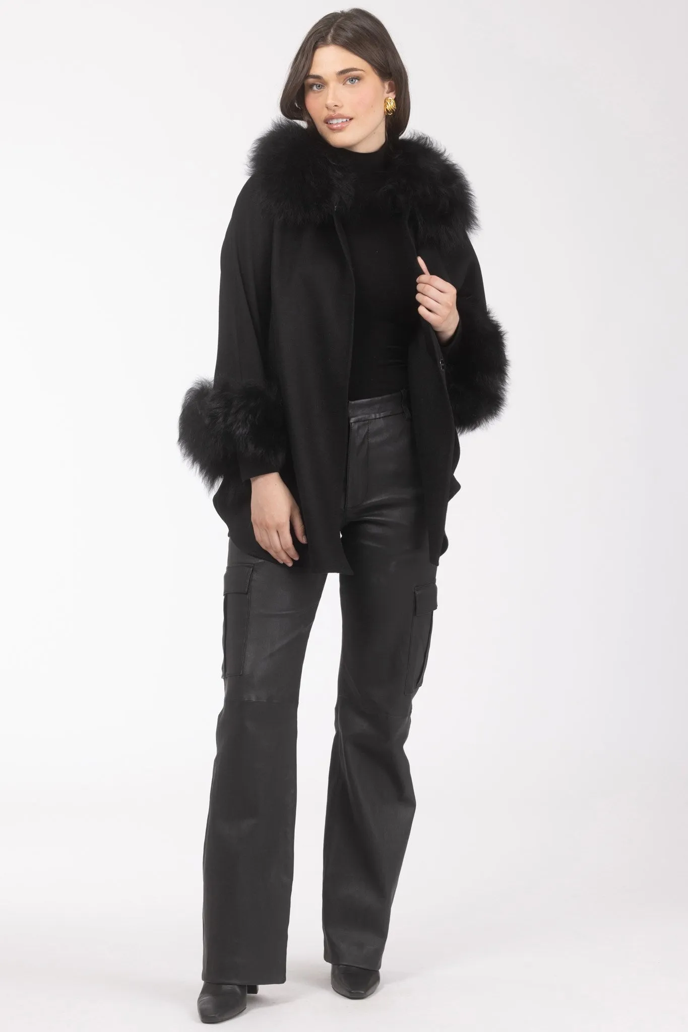 Select Wool Cape with Select Lamb Collar and Cuffs