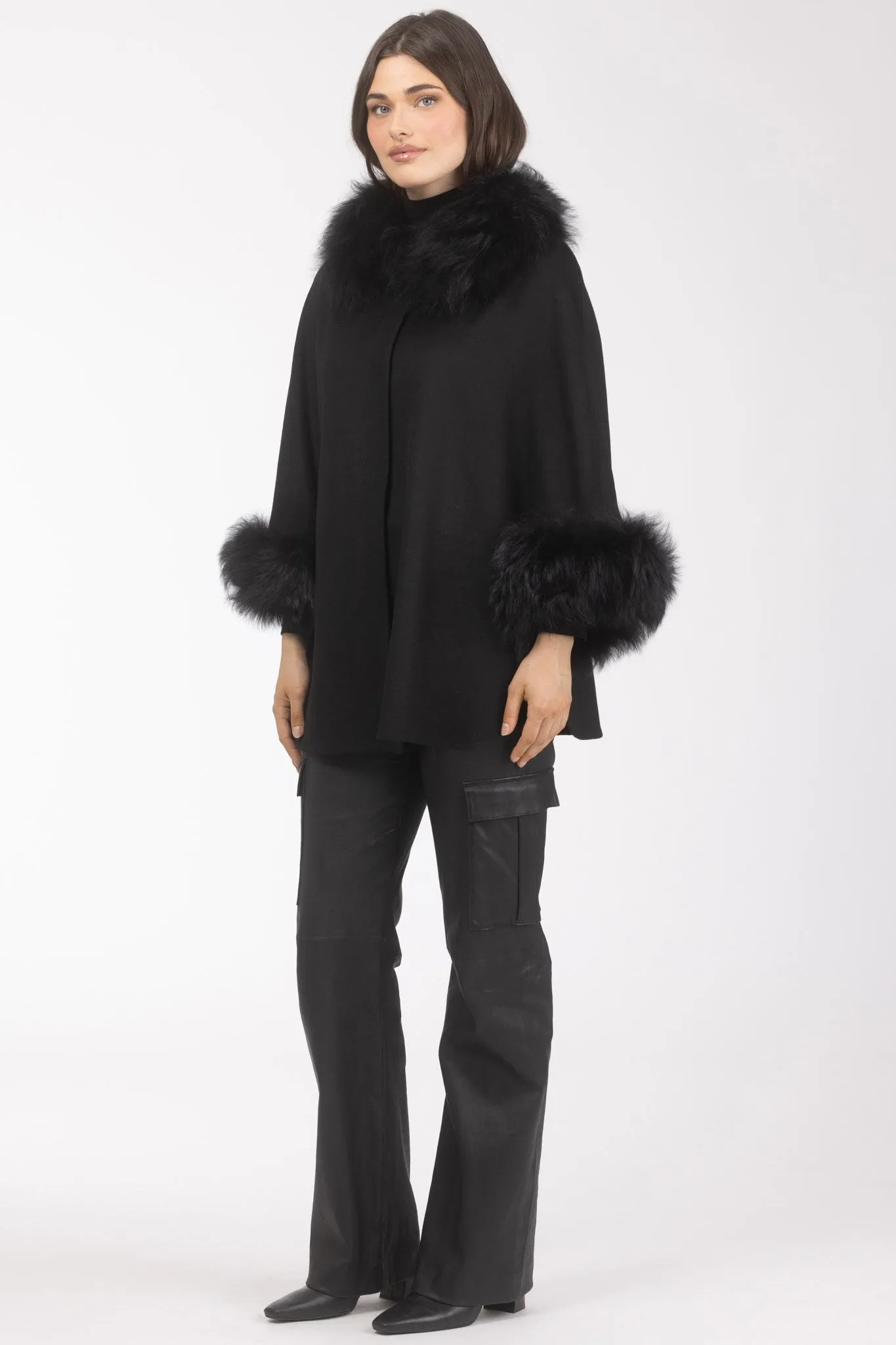 Select Wool Cape with Select Lamb Collar and Cuffs