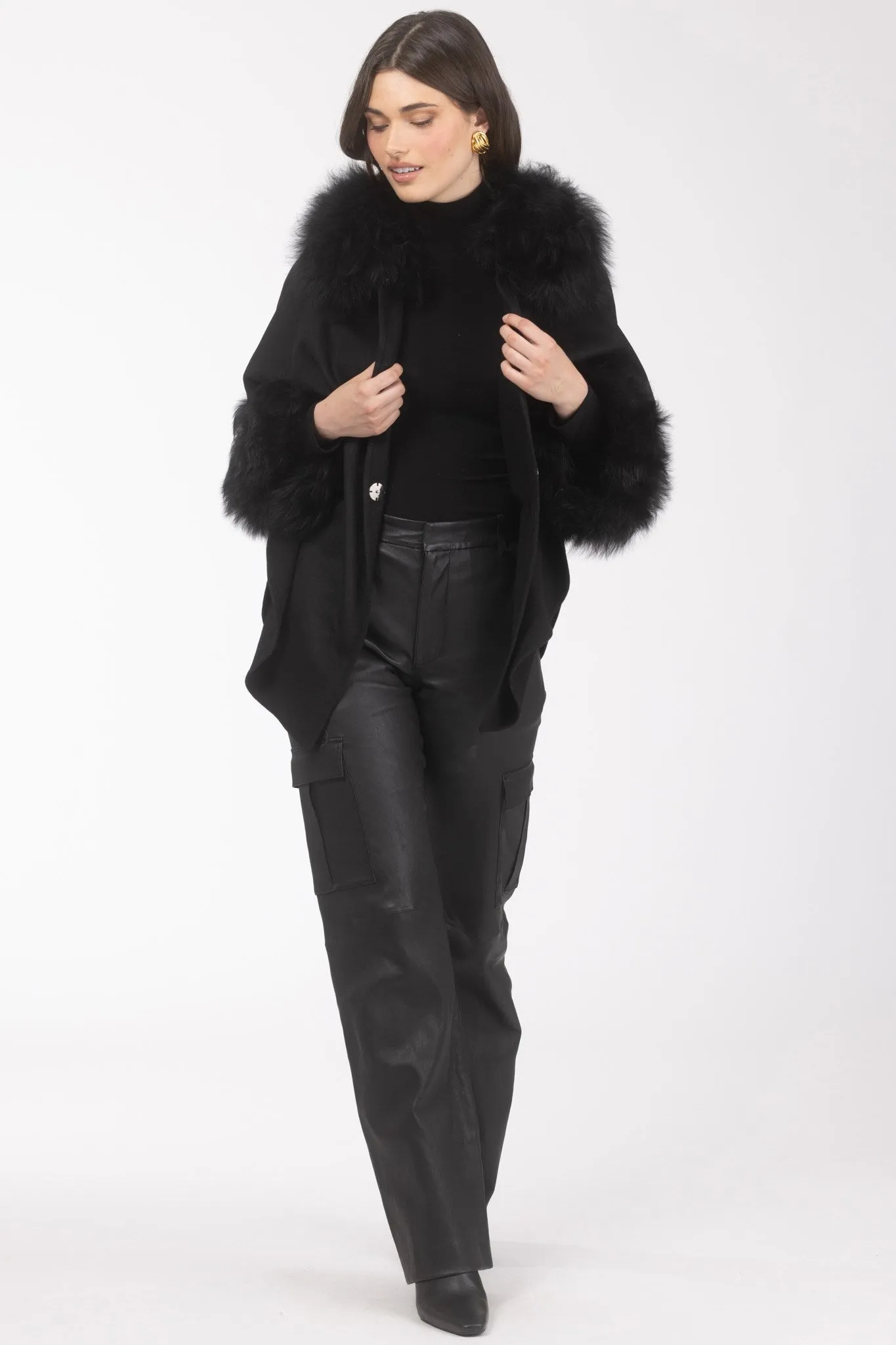 Select Wool Cape with Select Lamb Collar and Cuffs