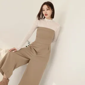 Sexy Strapless Culottes Wide Leg Long Jumpsuit Pants