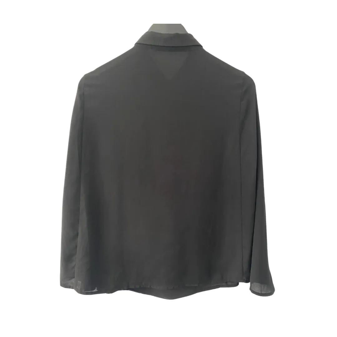 Sheer Cape Shirt Black SIZE M