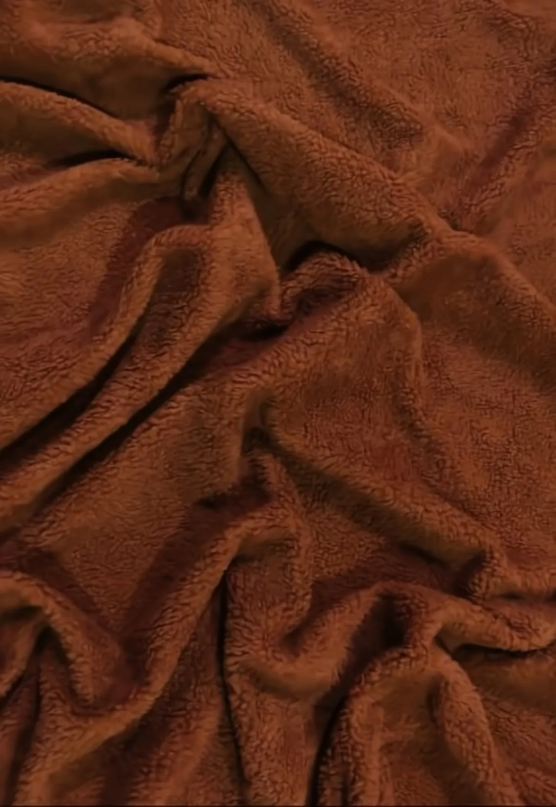 Sherpa Faux Fur Fabric / Rust / Sold By The Yard