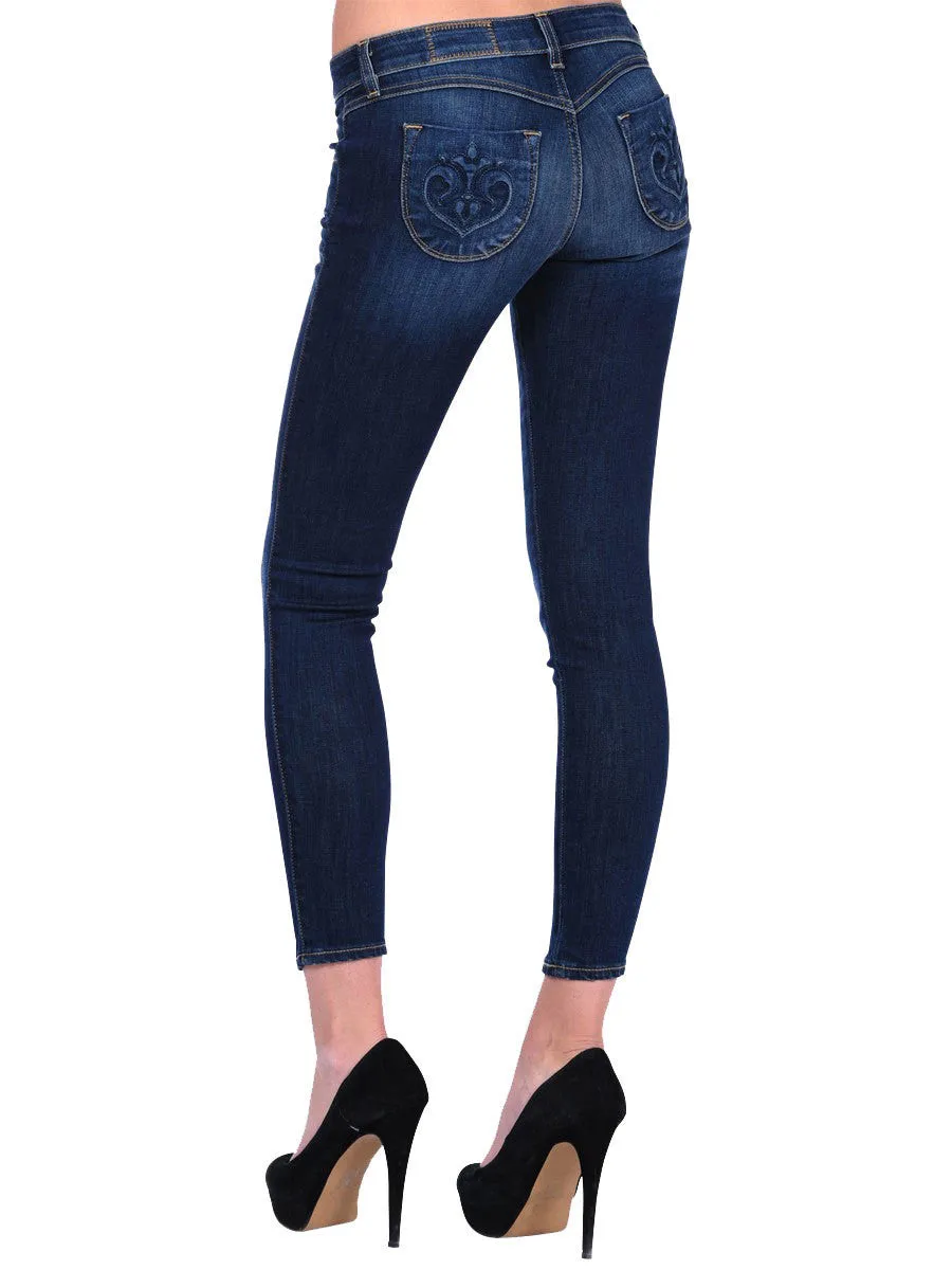 Siwy Denim - 'Hannah in Intense Love' - Cropped Blue Skinny Jeans