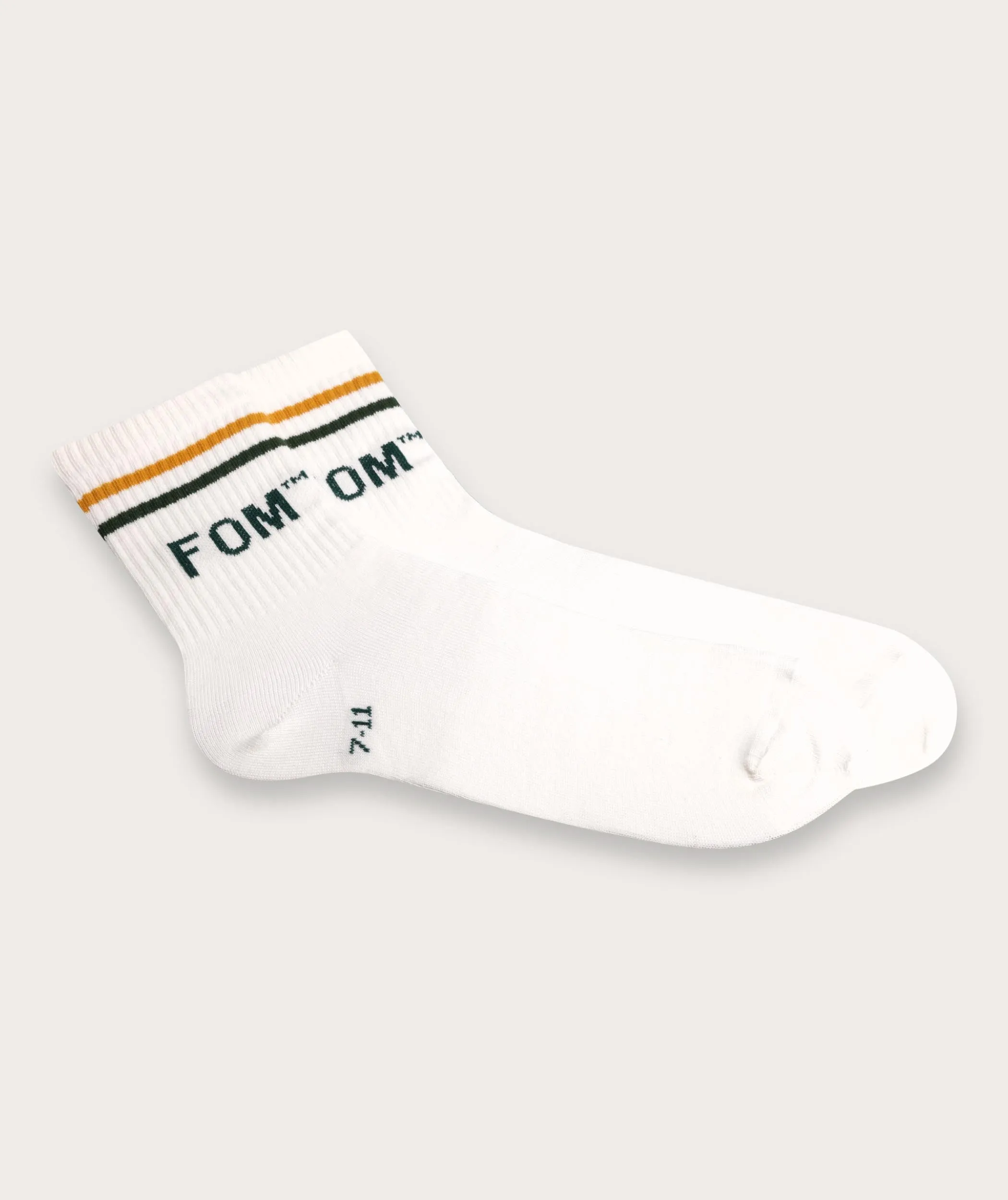 Socks Active - Ivory / Green & Gold Stripes (Size 7-11)