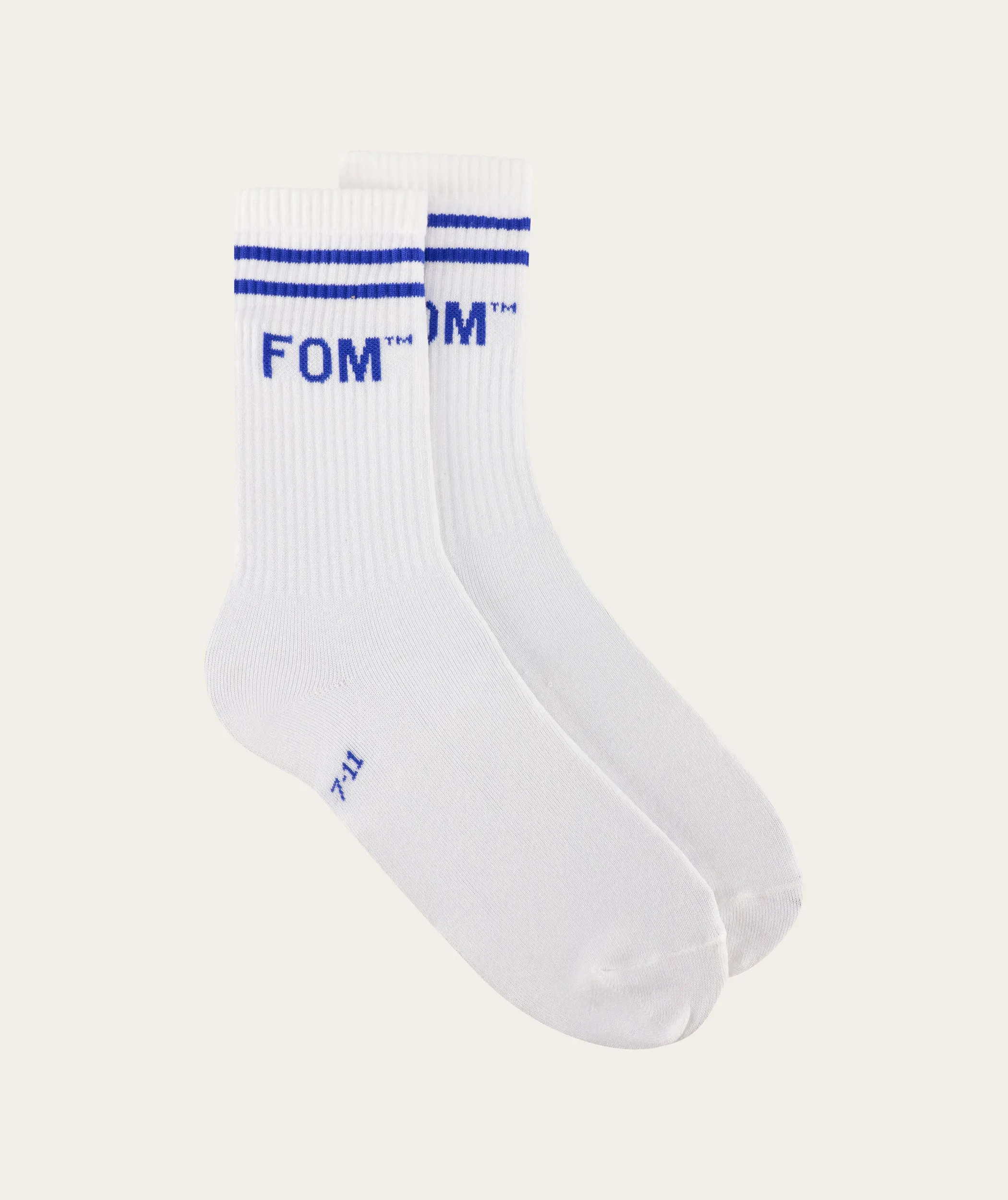 Socks Crew - White/ Royal Stripe (Size 7-11)