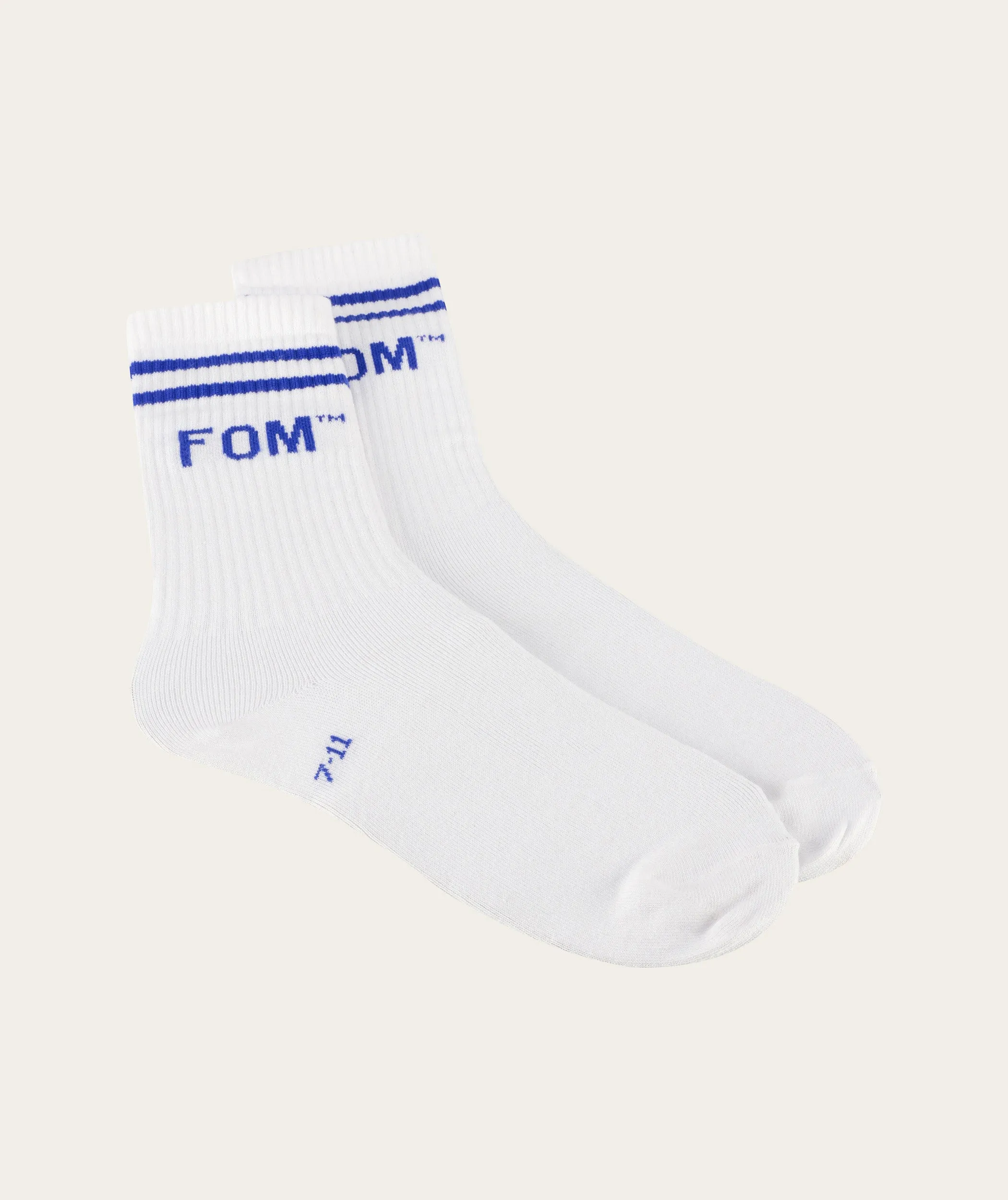 Socks Crew - White/ Royal Stripe (Size 7-11)