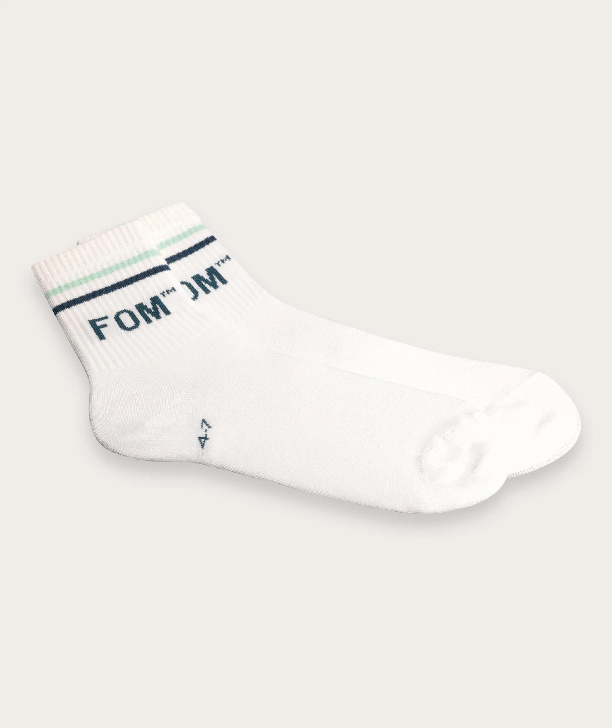 Socks FOM Active - Ivory / Mint & Teal (Size 4-7)