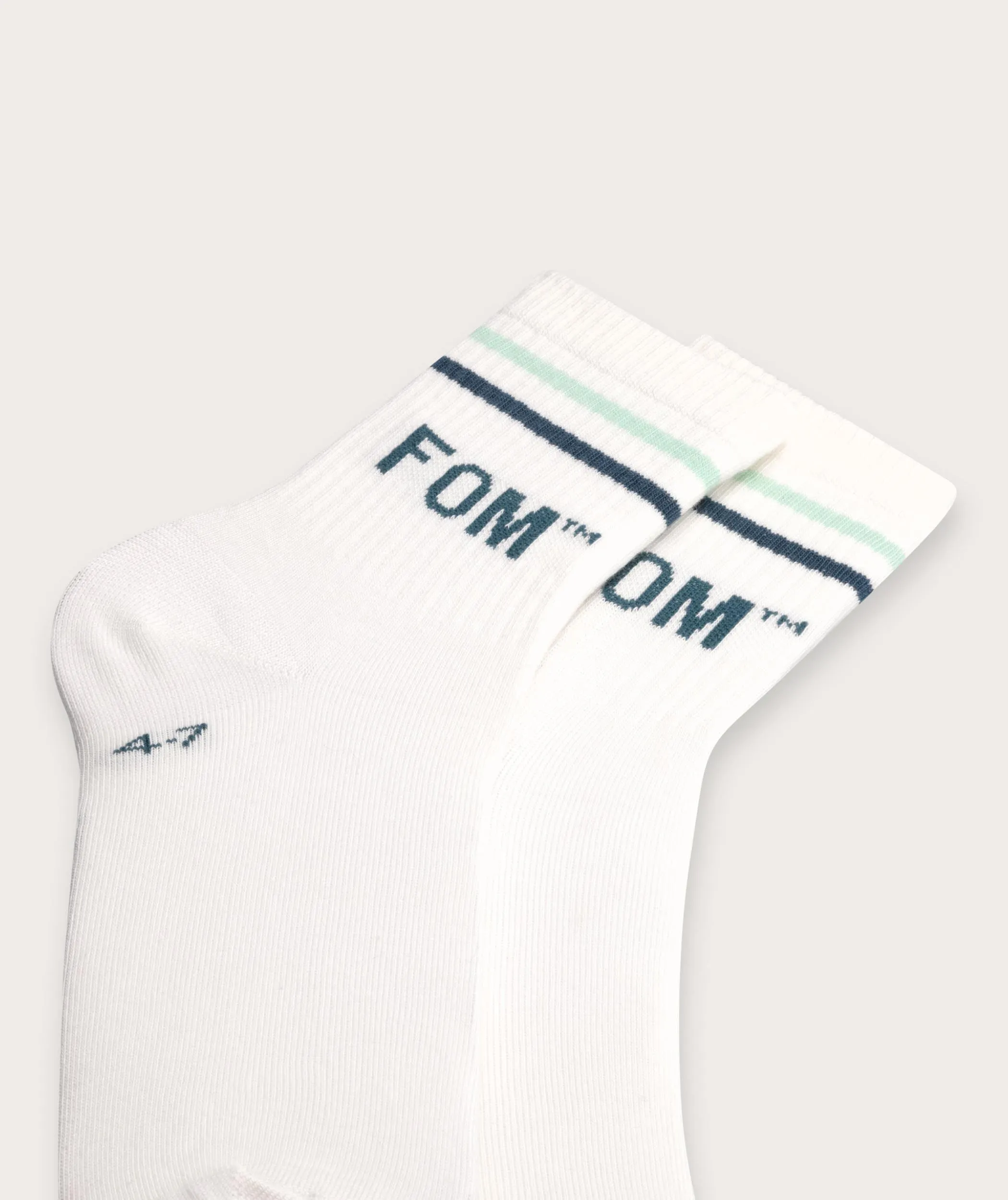 Socks FOM Active - Ivory / Mint & Teal (Size 4-7)