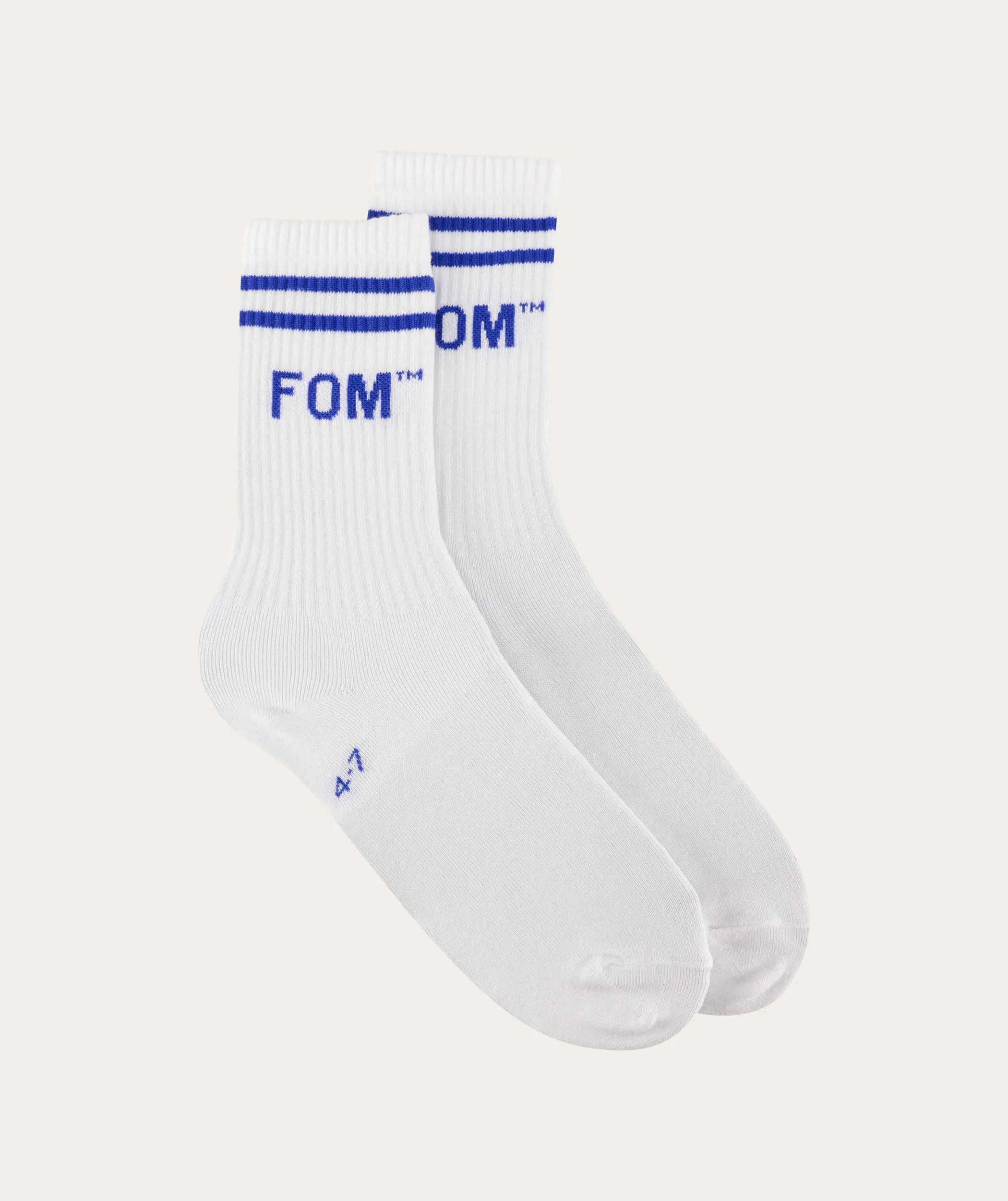 Socks FOM Crew - White/ Royal Stripe (Size 4-7)