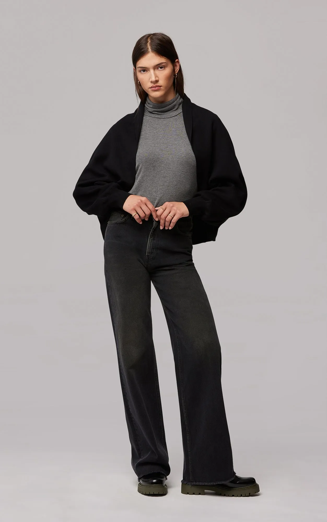 SOIA&KYO FEI - Knitted Scarfigan With Rib Cuffs