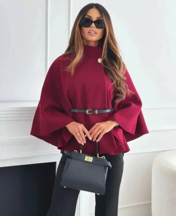 Sophia Mae - Elegant wool blend cape