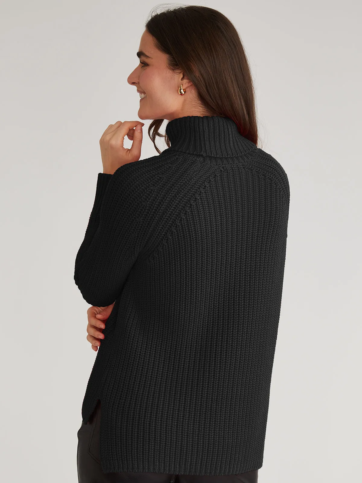 Stella: 100% Cotton Shaker Turtleneck Tunic