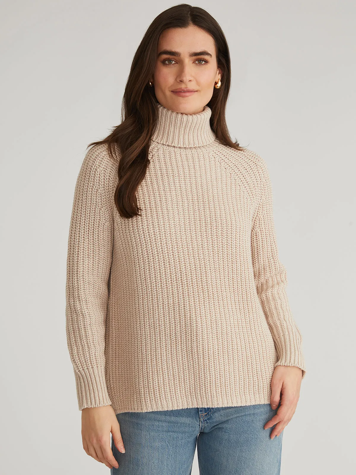 Stella: 100% Cotton Shaker Turtleneck Tunic