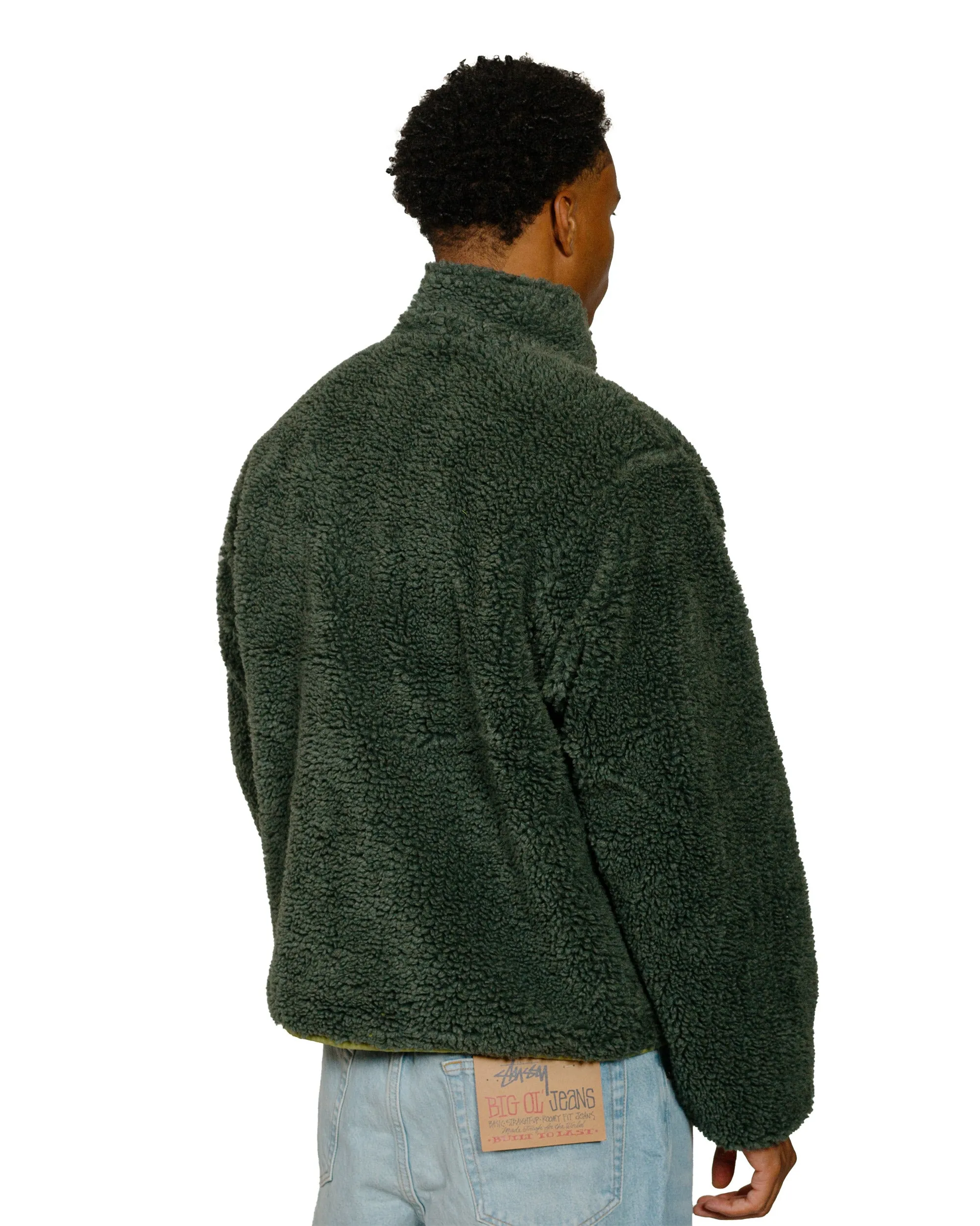 Stüssy Sherpa Reversible Jacket Dark Green